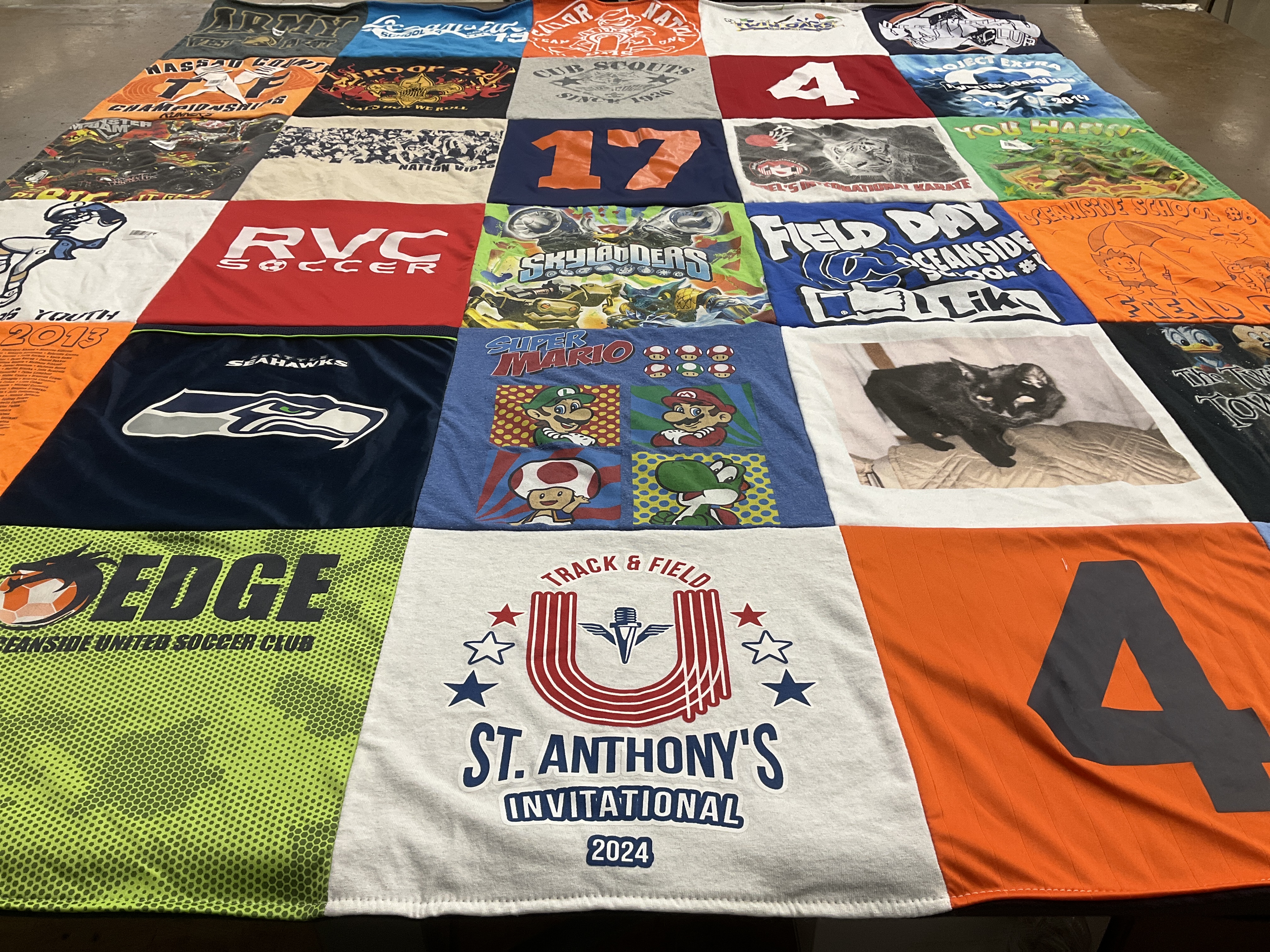 T-shirt quilt featuring seahawks by Annette from NY