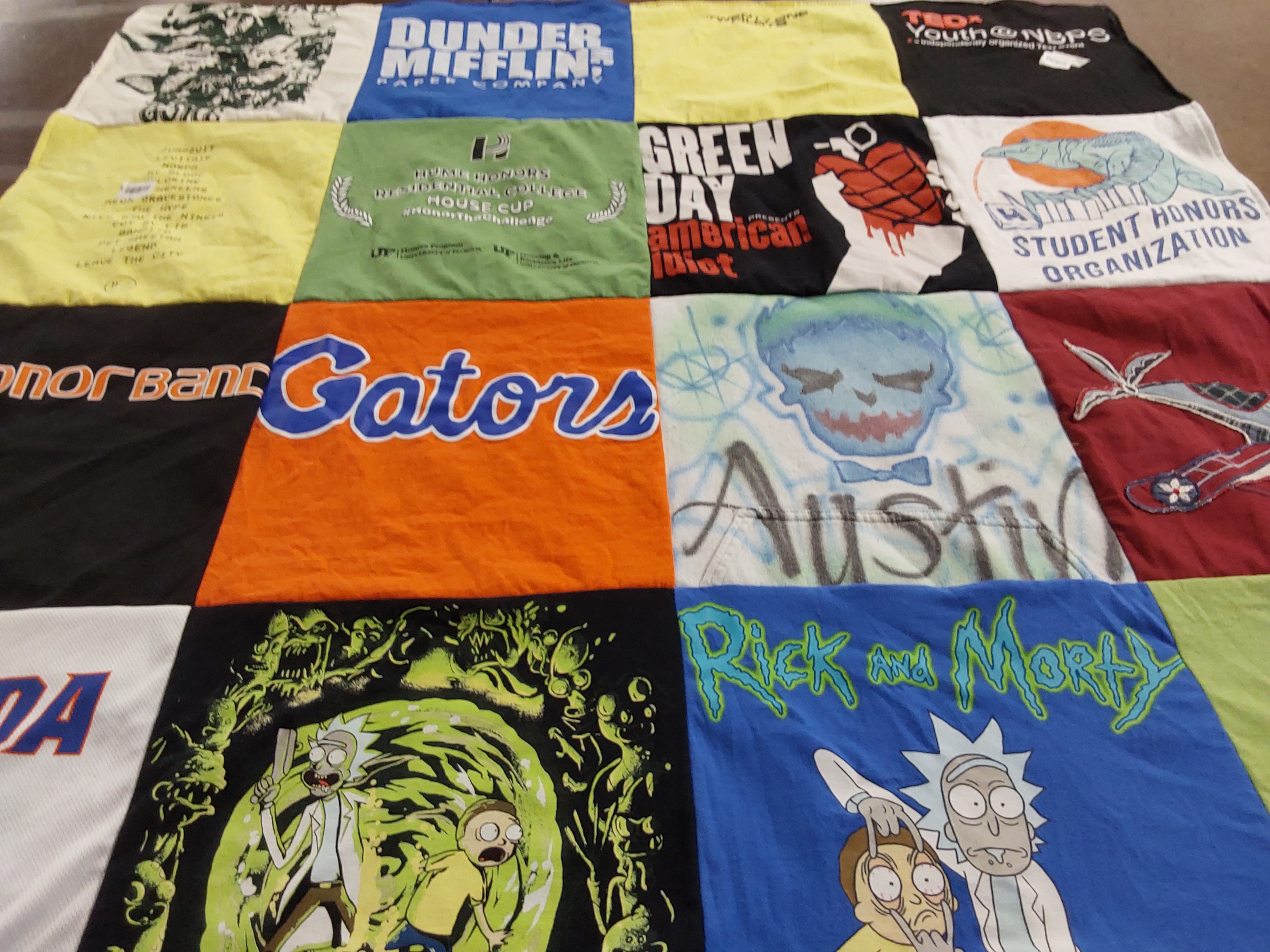 T-shirt quilt featuring florida gators by Tammi from FL