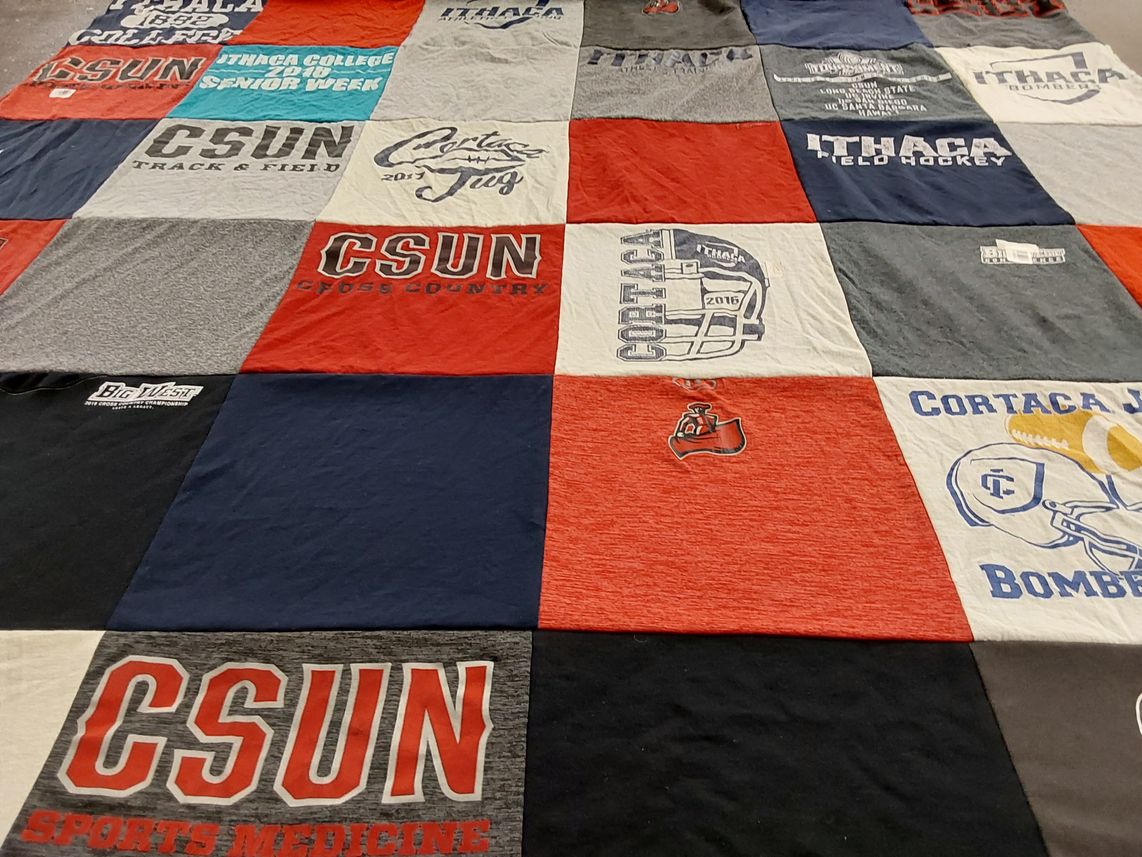 T-shirt quilt featuring ithaca college bombers, ithaca college field hockey by Bridget from CA