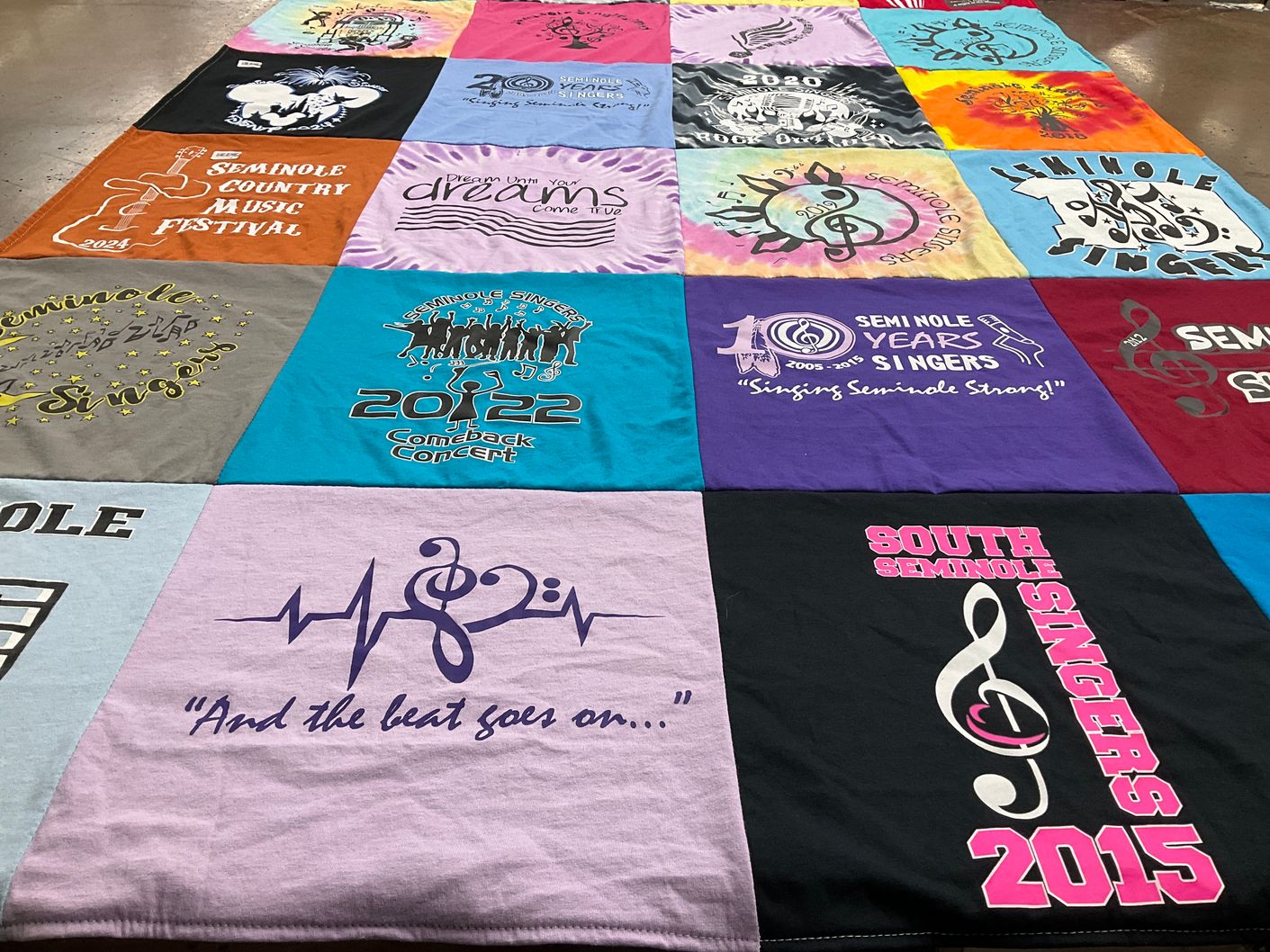 T-shirt quilt from south seminole high school by mindy from NJ