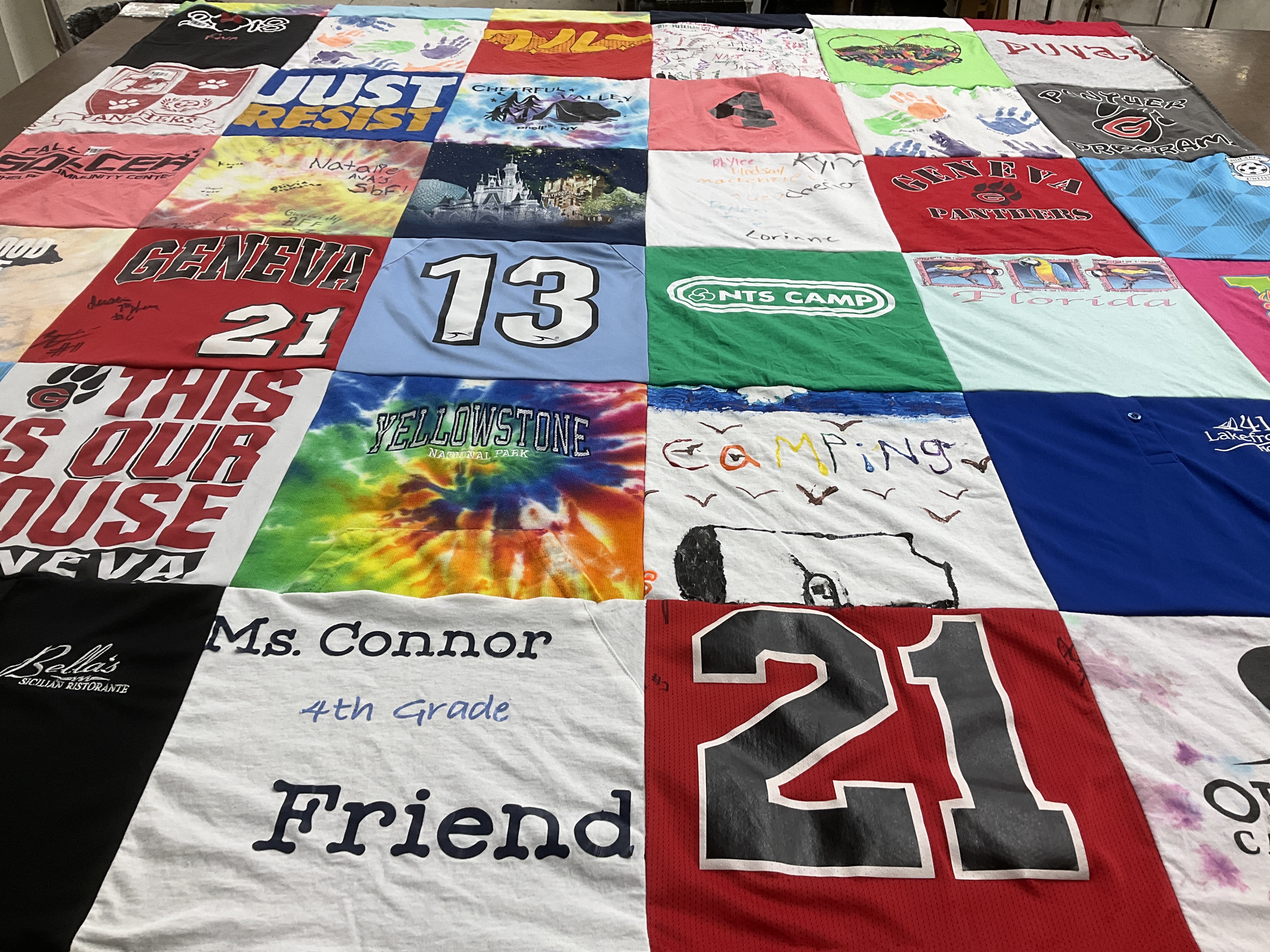 T-shirt quilt featuring geneva panthers by Danielle from NY