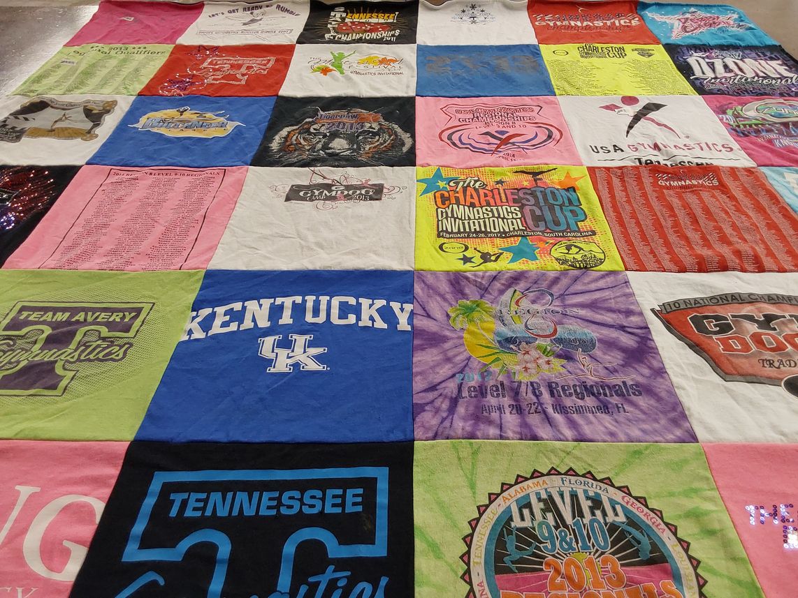 T-shirt quilt featuring team avery gymnastics by April from TN