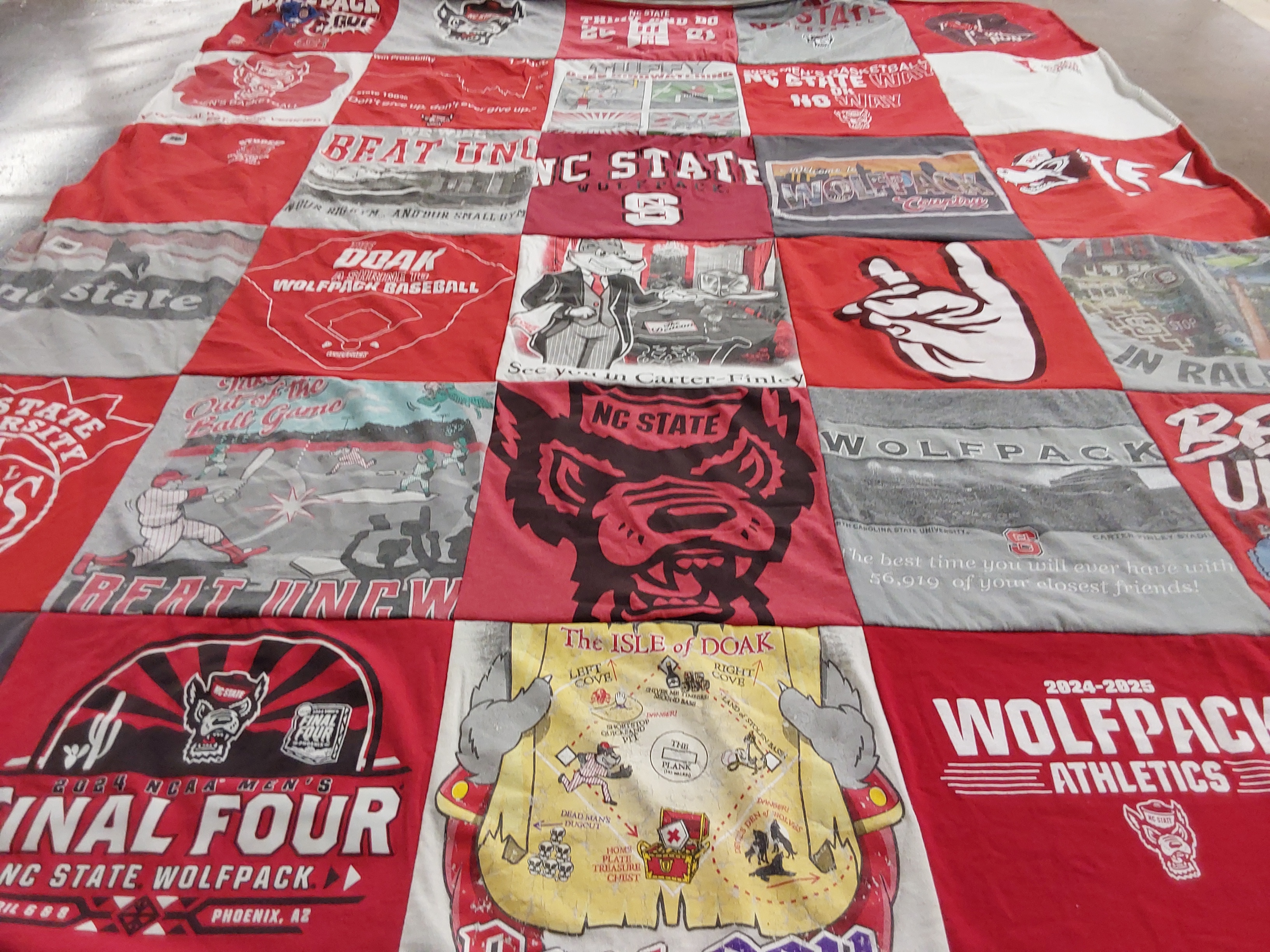 T-shirt quilt featuring north carolina state wolfpack by Dale from NC