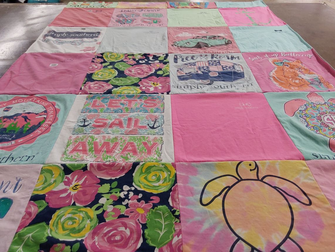 T-shirt quilt with southern culture, nautical themes themes by Lorrie from KS