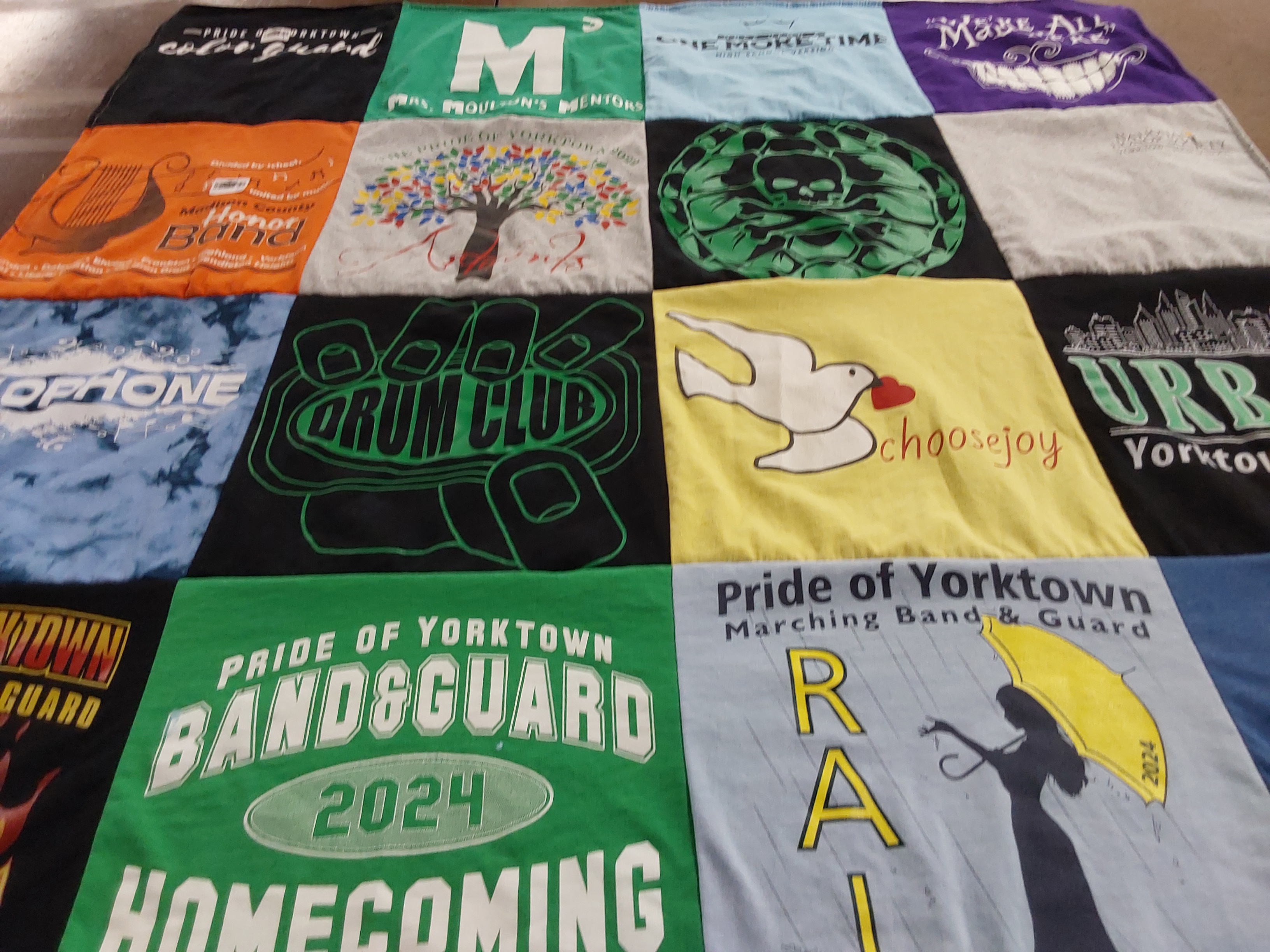 T-shirt quilt featuring pride of yorktown marching band & guard by Myla from IN