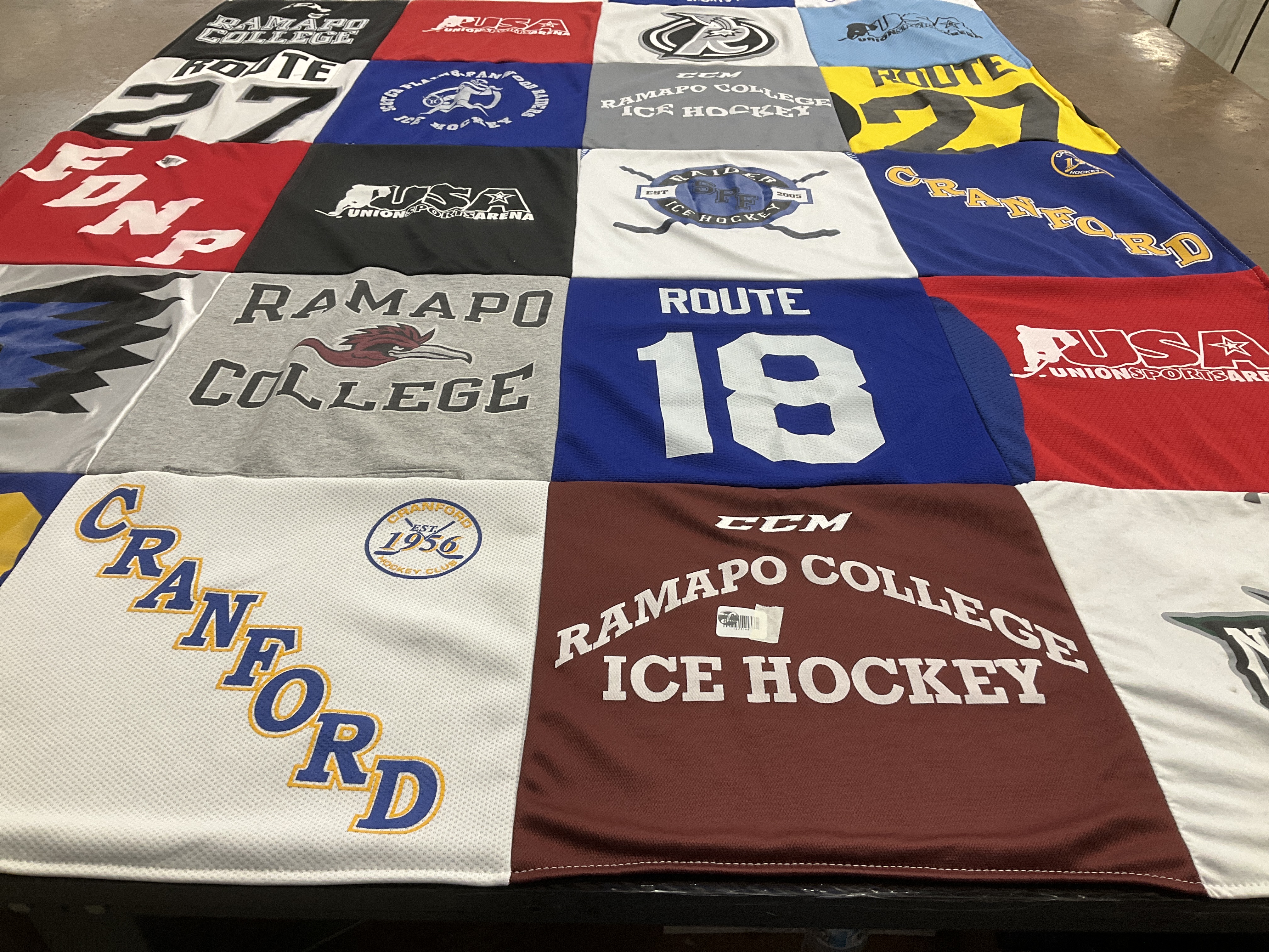 T-shirt quilt from ramapo college by Rita from NJ