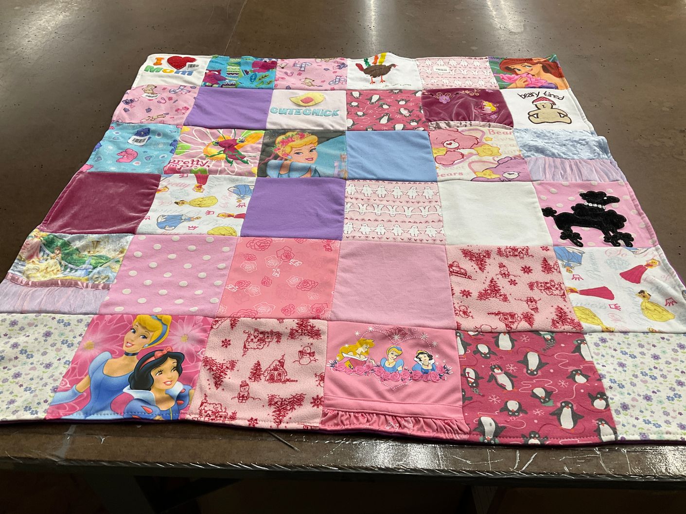 T-shirt quilt with disney, cartoons themes by Brian from TX