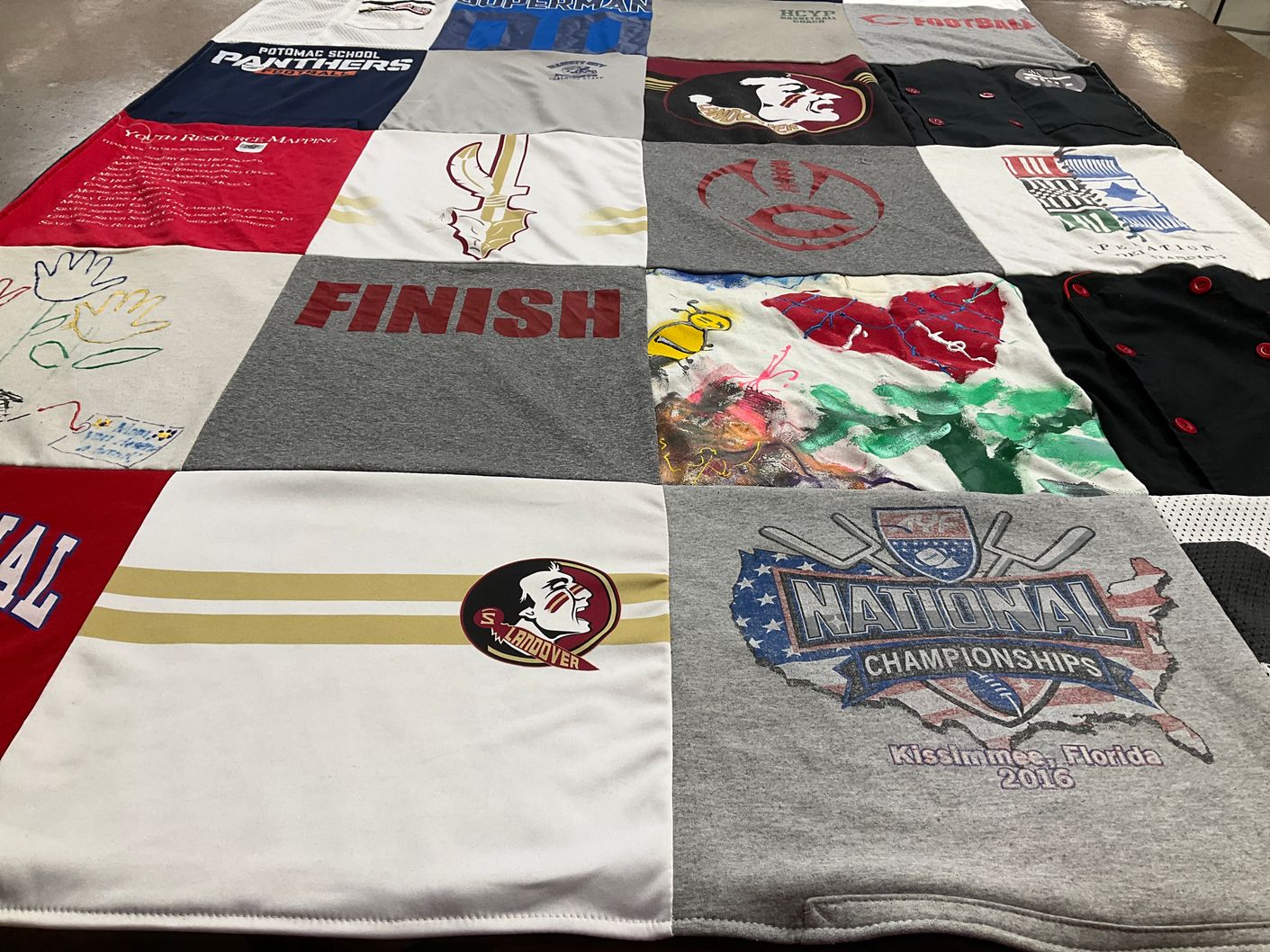T-shirt quilt from potomac school by Atiba from MD