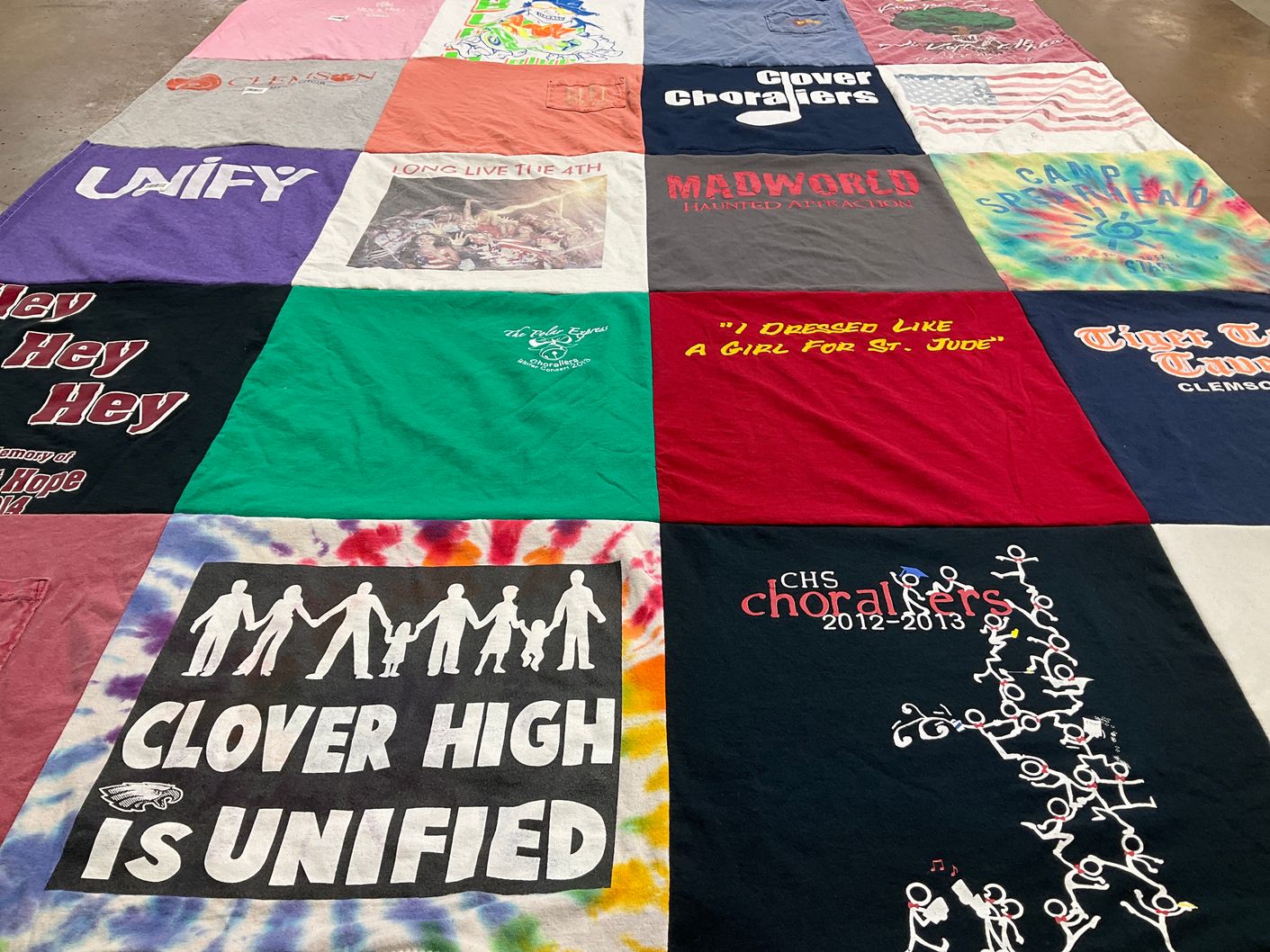 T-shirt quilt from clover high school by doug from SC