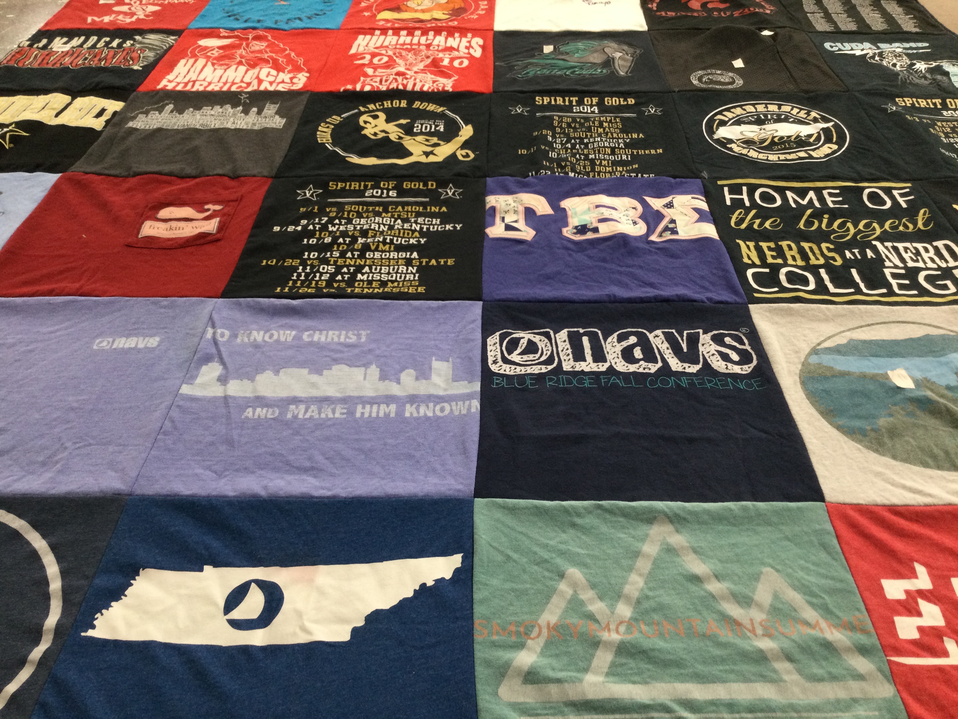 T-shirt quilt from vanderbilt university by Barbara from FL