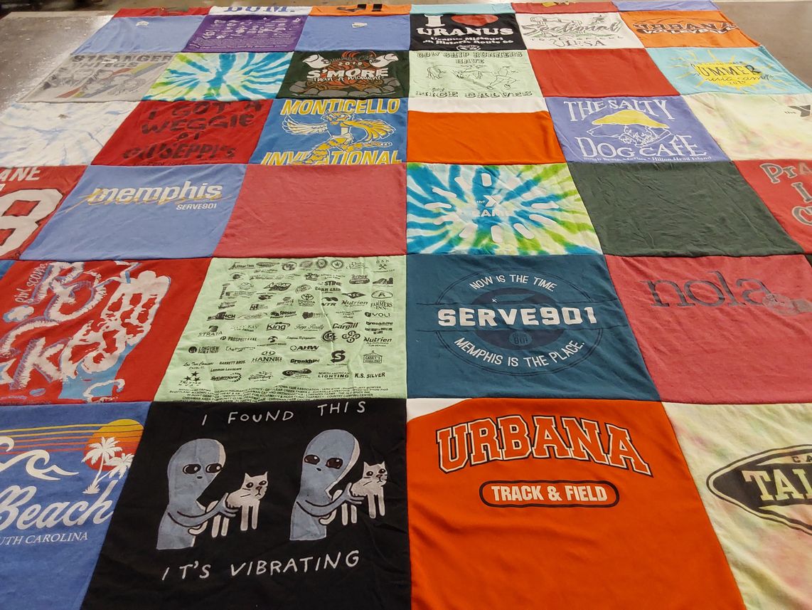 T-shirt quilt featuring urbana track and field by Helen from IL