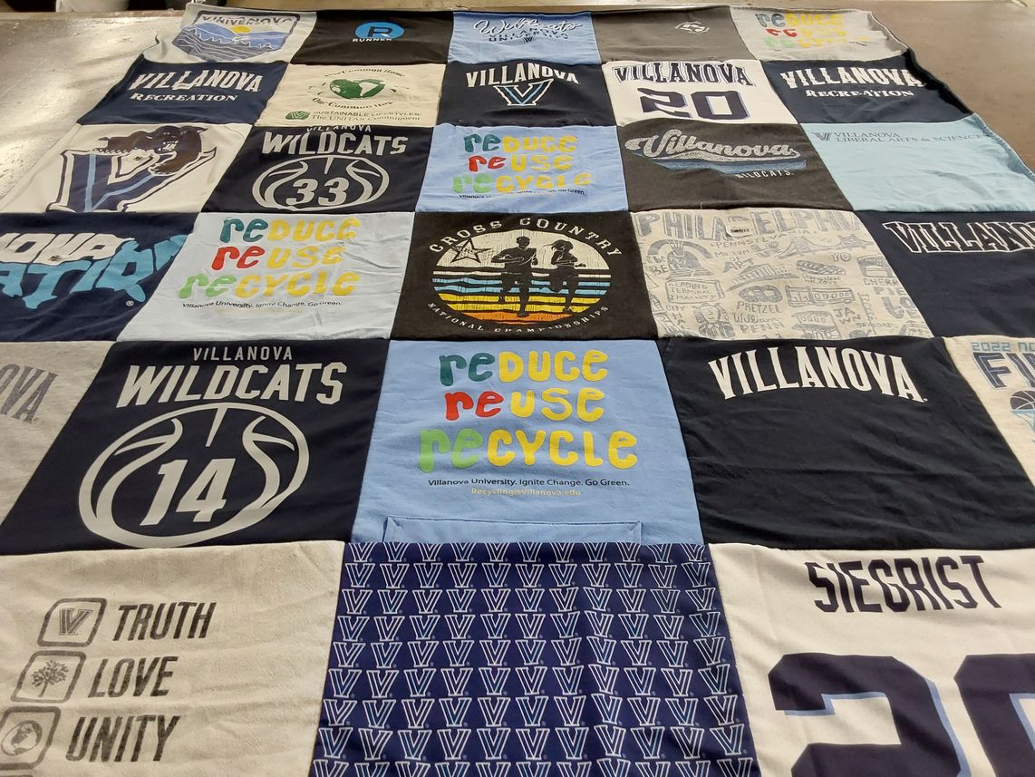 T-shirt quilt featuring villanova wildcats, villanova university basketball by Darcy from CO