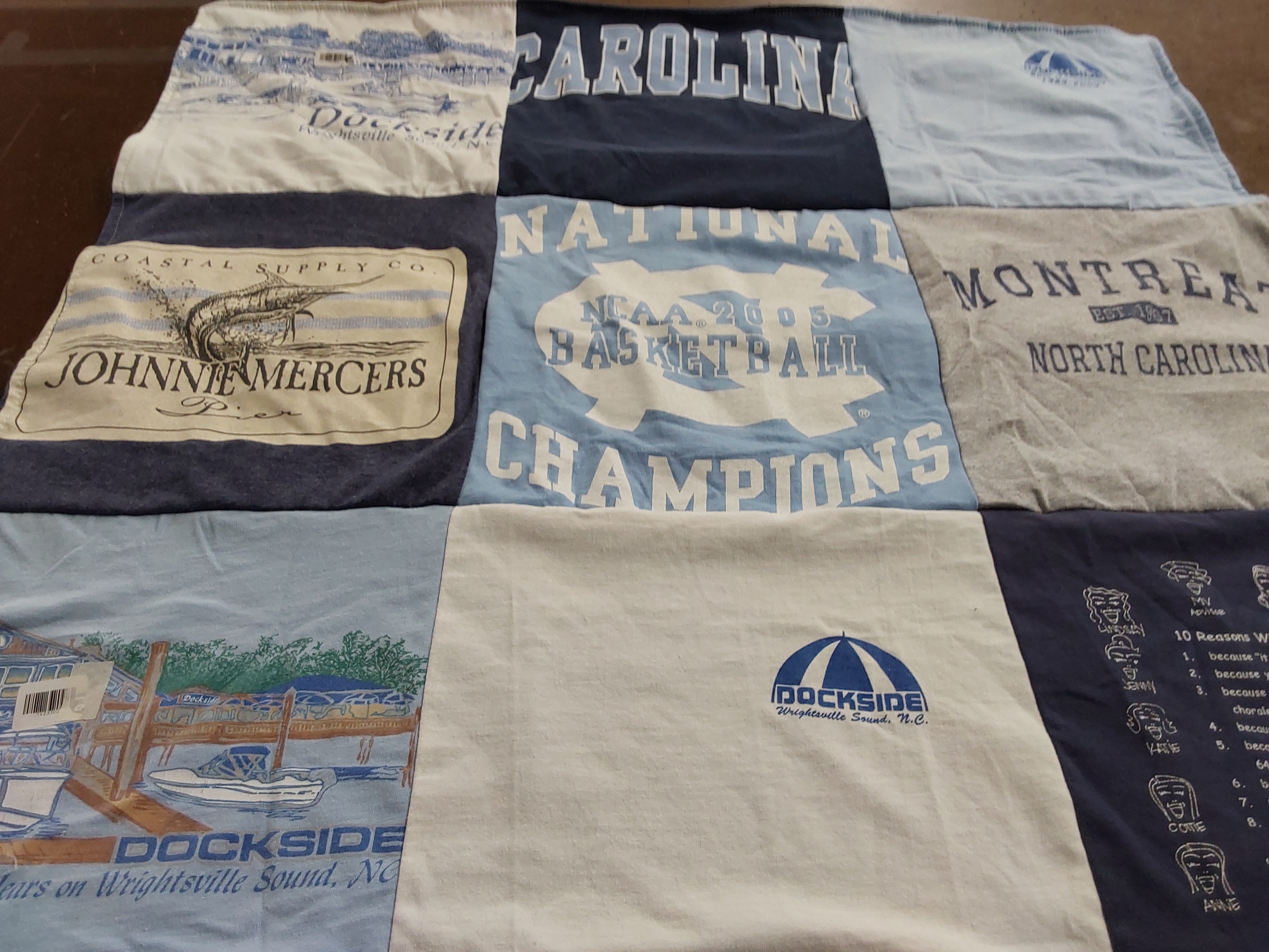 T-shirt quilt with basketball, beaches themes by Laura from NC