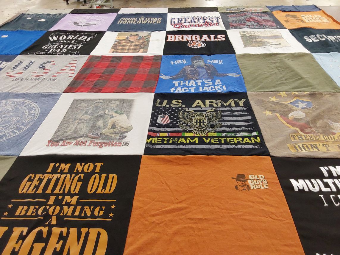 T-shirt quilt featuring bengals by Royal from TN