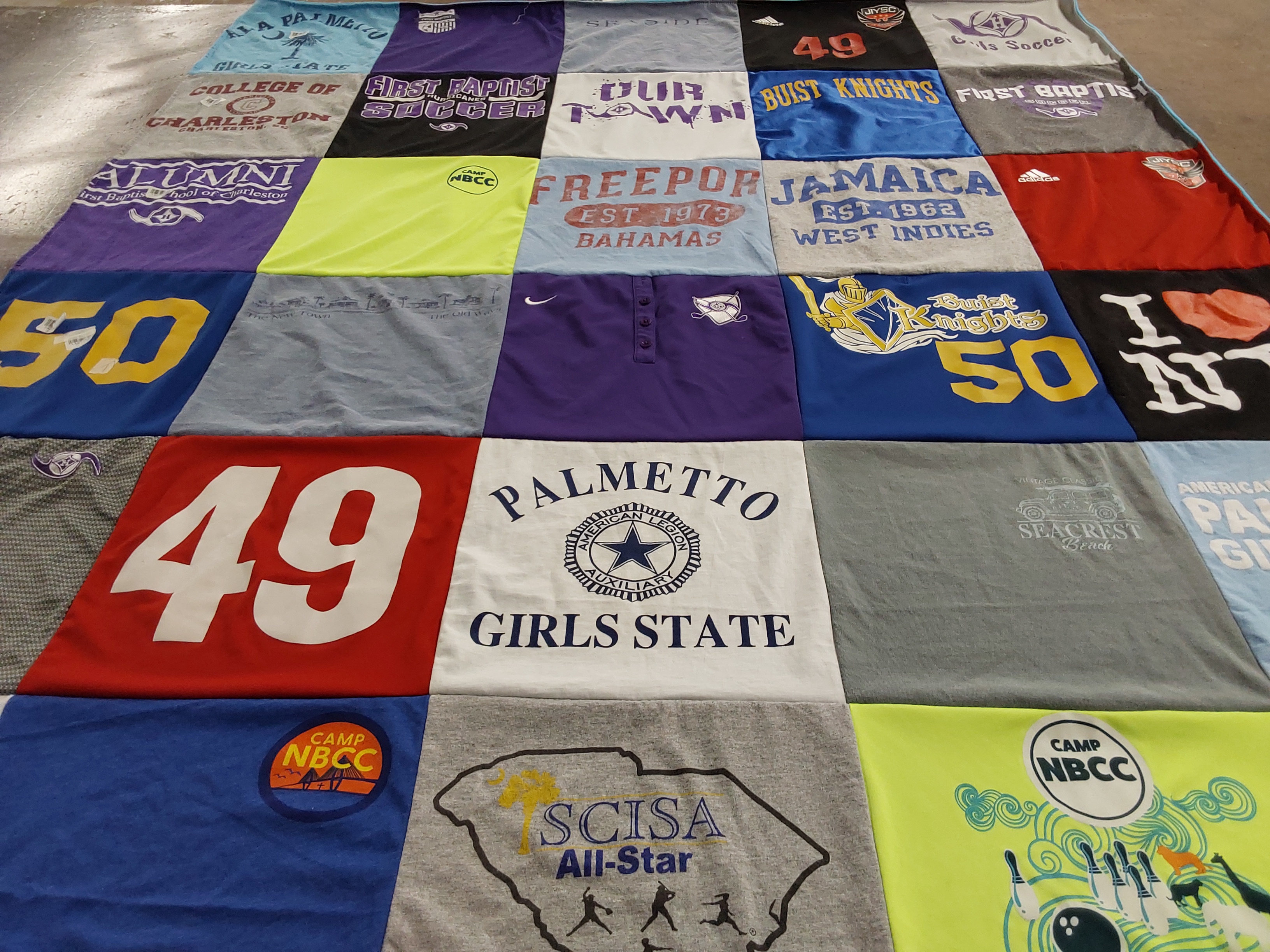 T-shirt quilt featuring bust knights by Sharon from SC