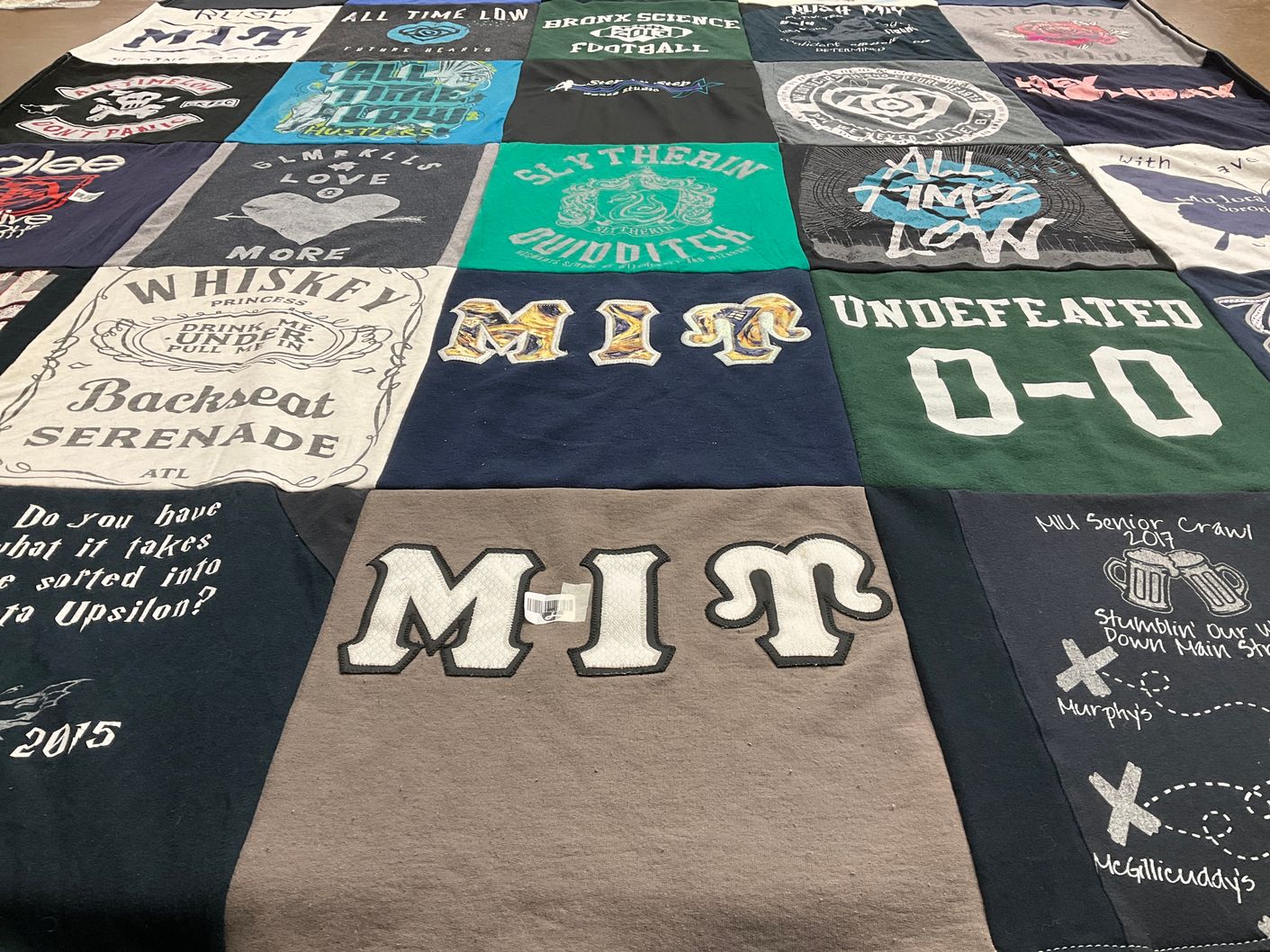 T-shirt quilt from massachusetts institute of technology by Teresa from NY