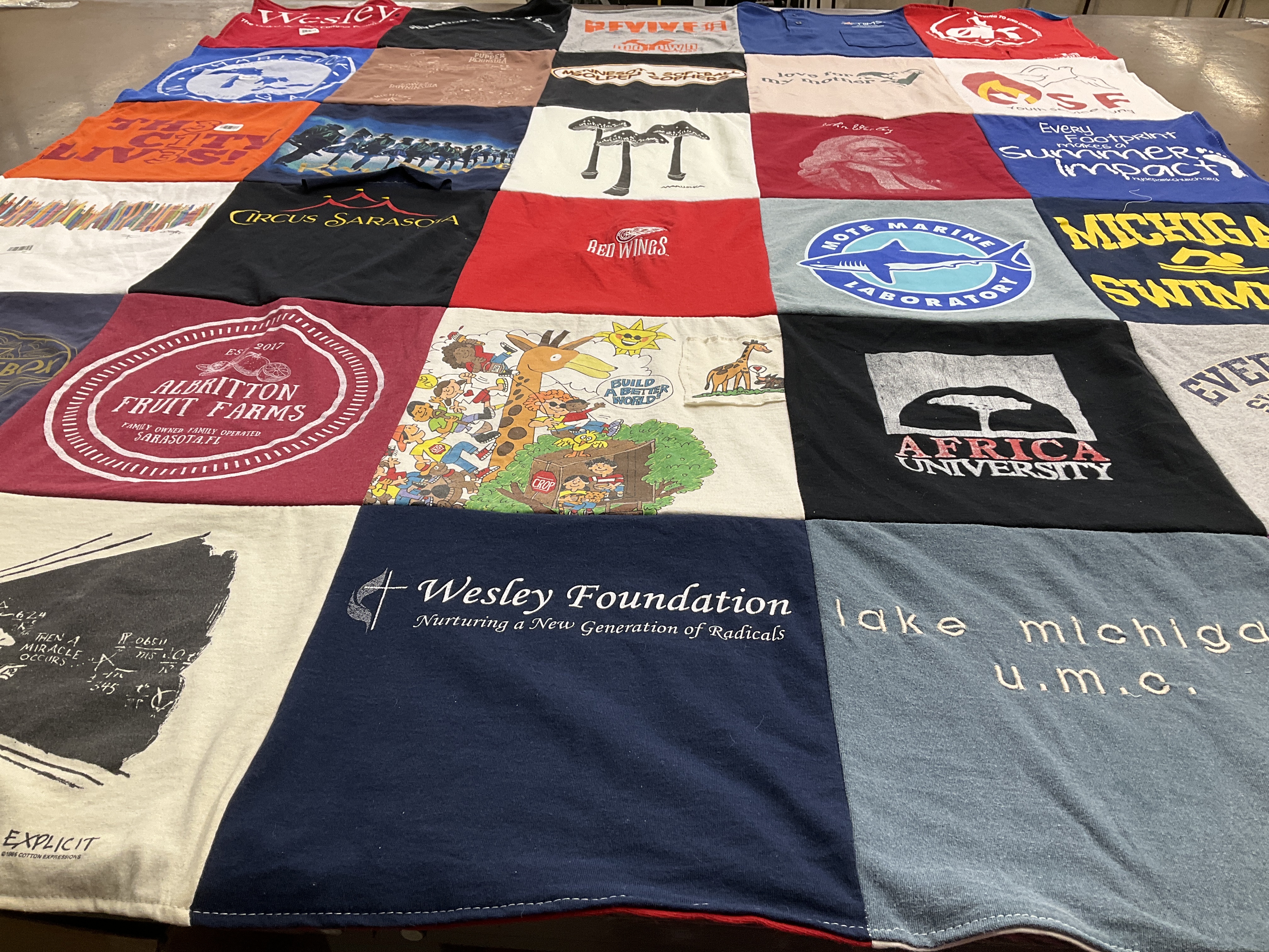 T-shirt quilt featuring michigan swim by Jana from MI