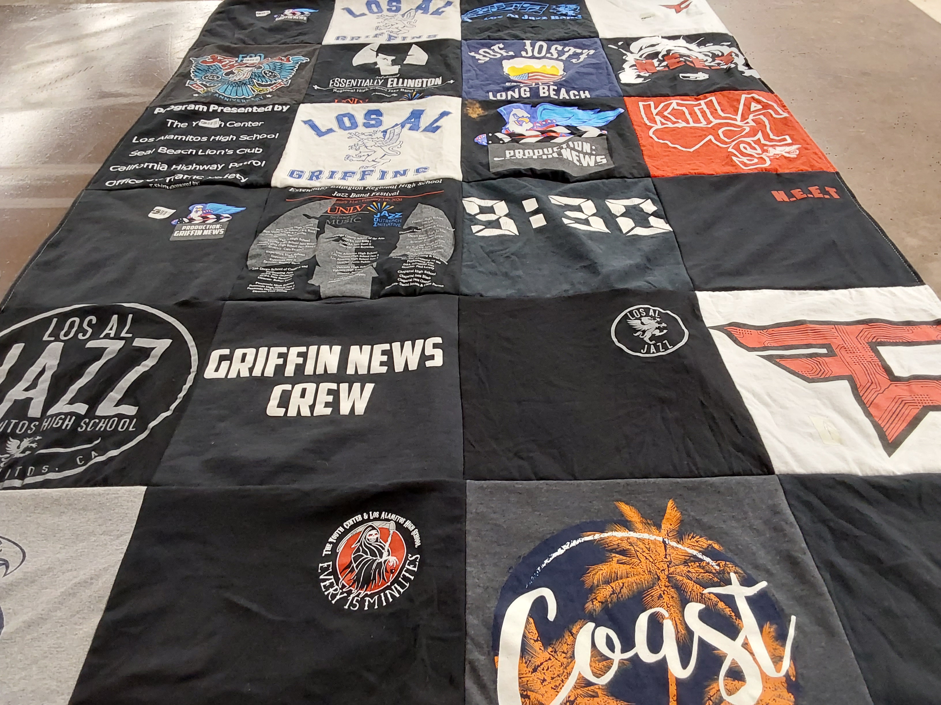 T-shirt quilt from los altos high school by Dori from CA