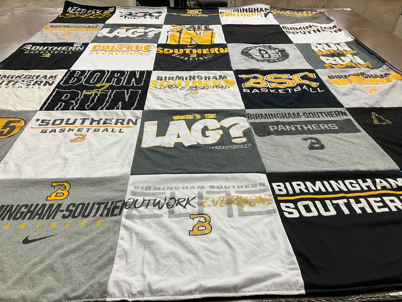 T-shirt quilt featuring birmingham-southern panthers basketball by Cassady from FL