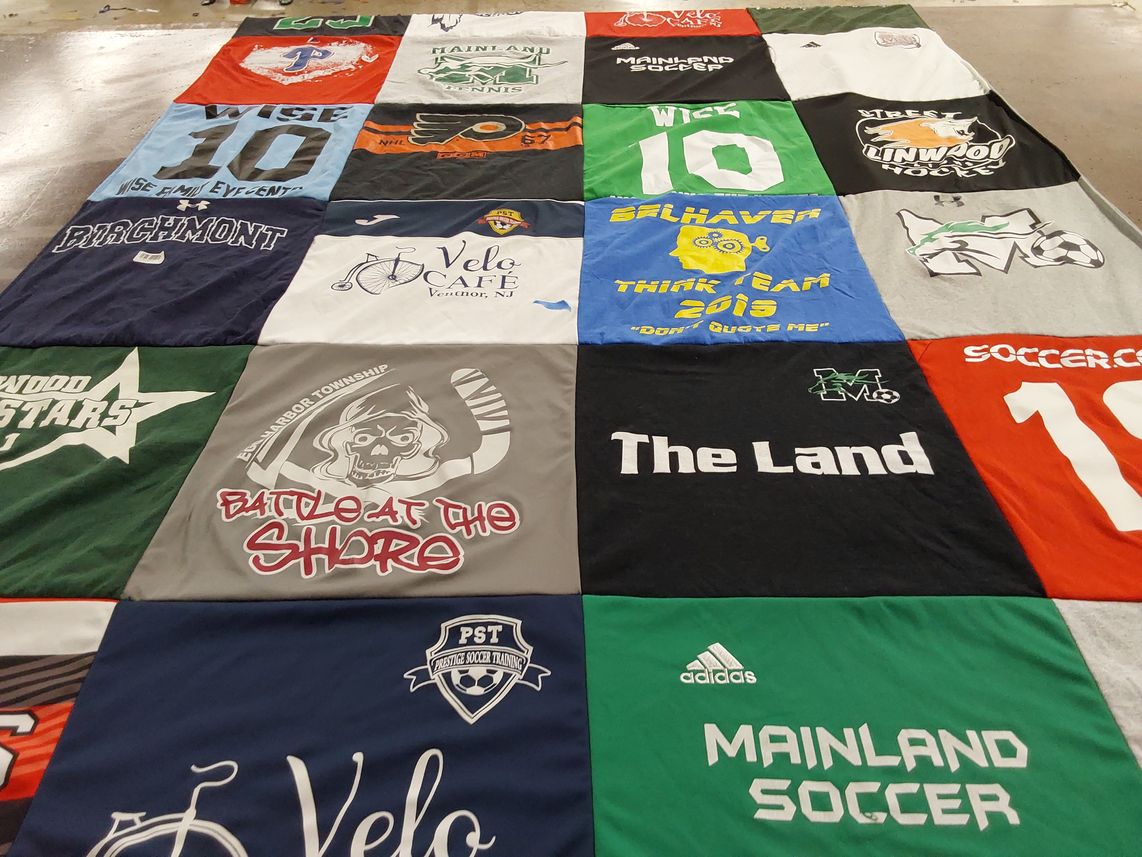 T-shirt quilt featuring linwood soccer, belhaven think team by Rachel from NJ