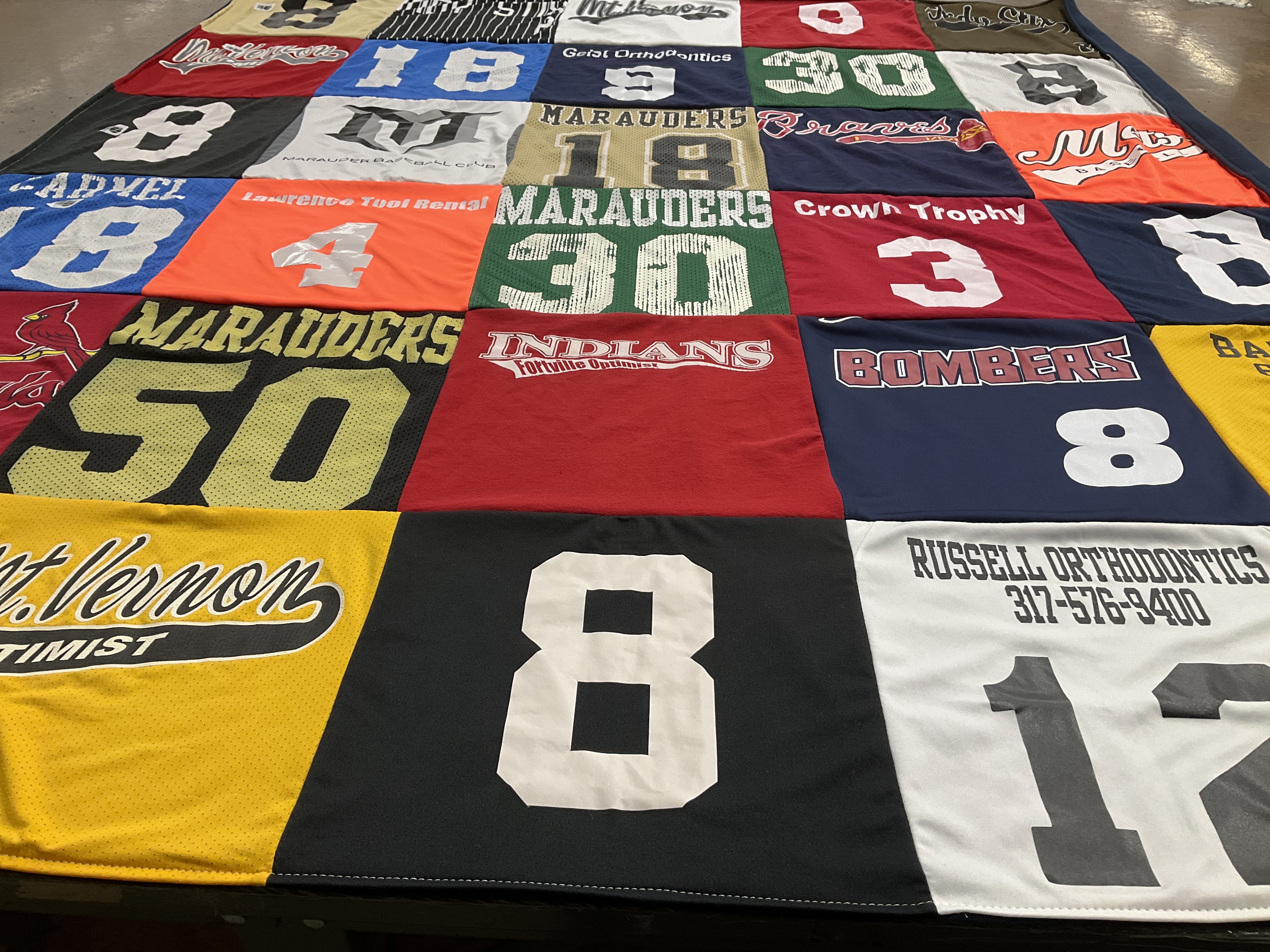 T-shirt quilt featuring marauders basketball, indiana baseball by Carrol from IN