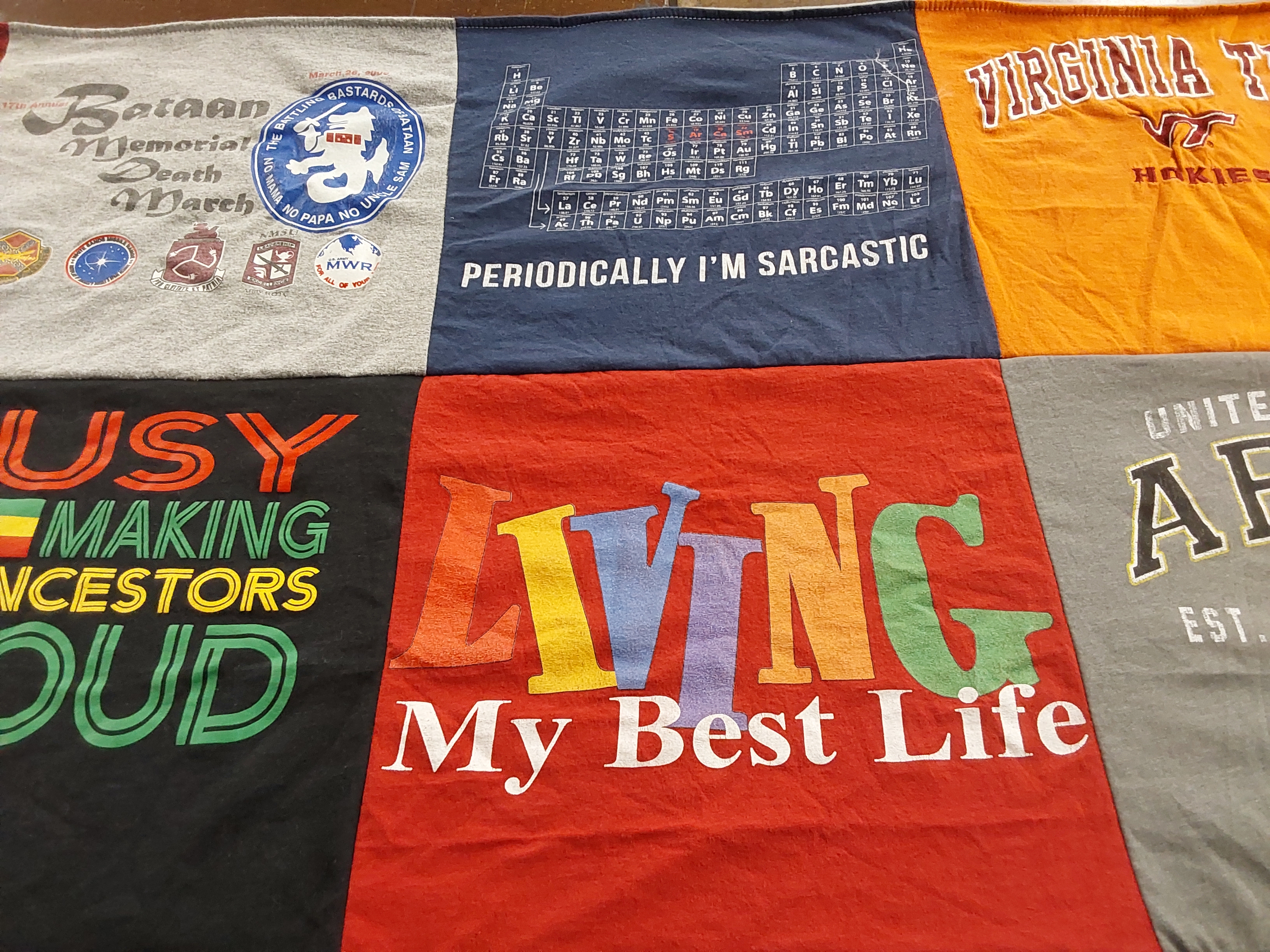 T-shirt quilt from virginia tech university by Shonte from VA