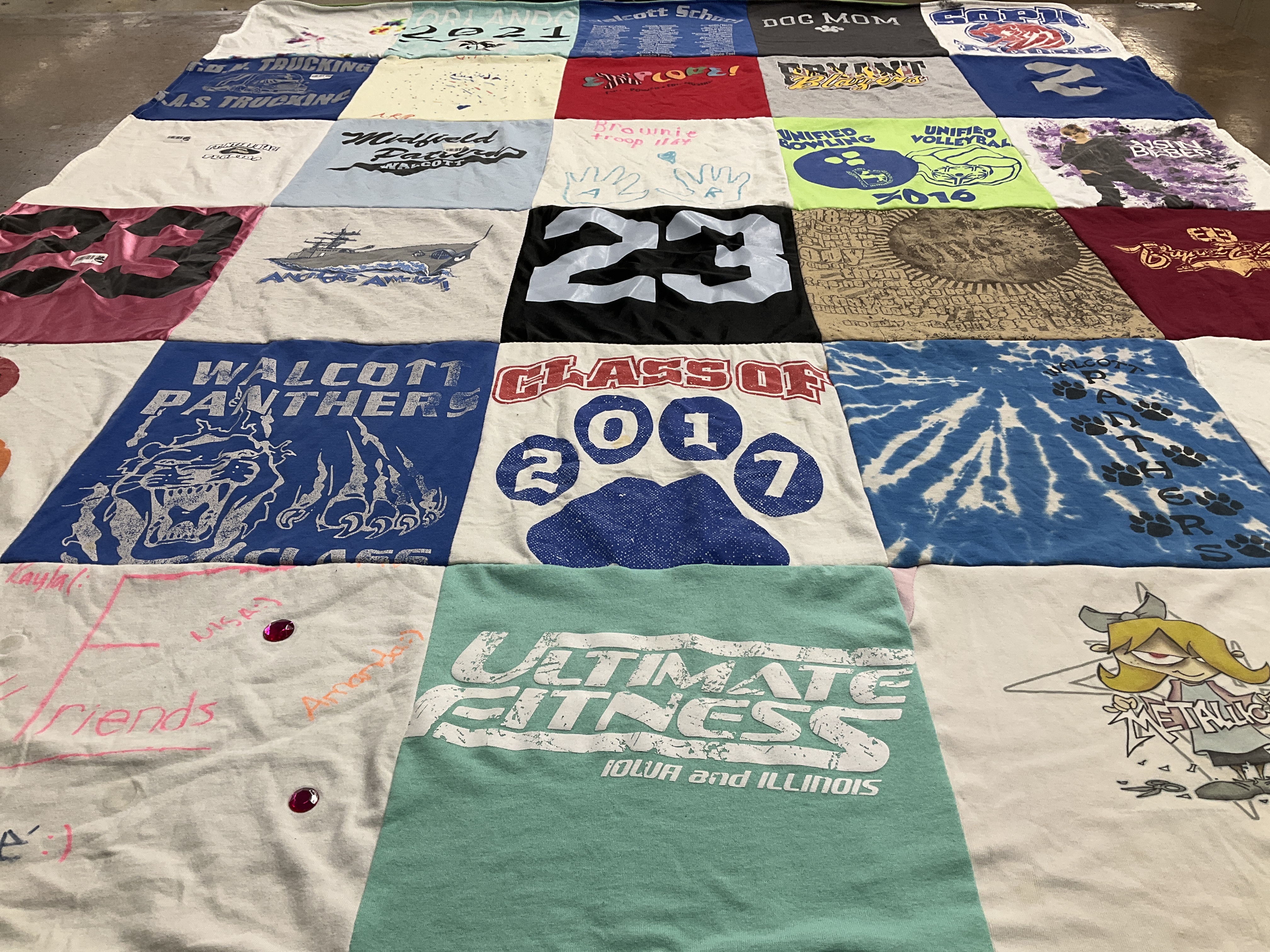 T-shirt quilt featuring walcott panthers by Stephanie from IA