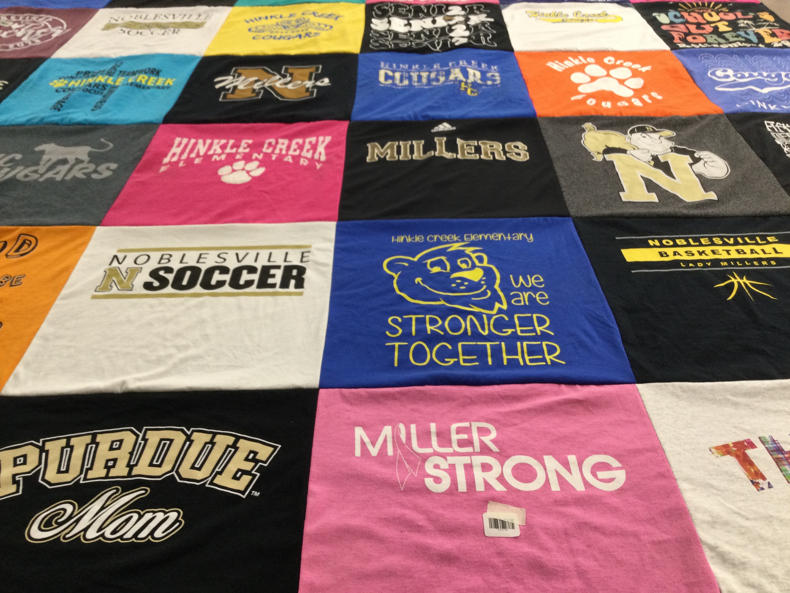 T-shirt quilt featuring noblesville millers, noblesville cougars by Michelle from IN
