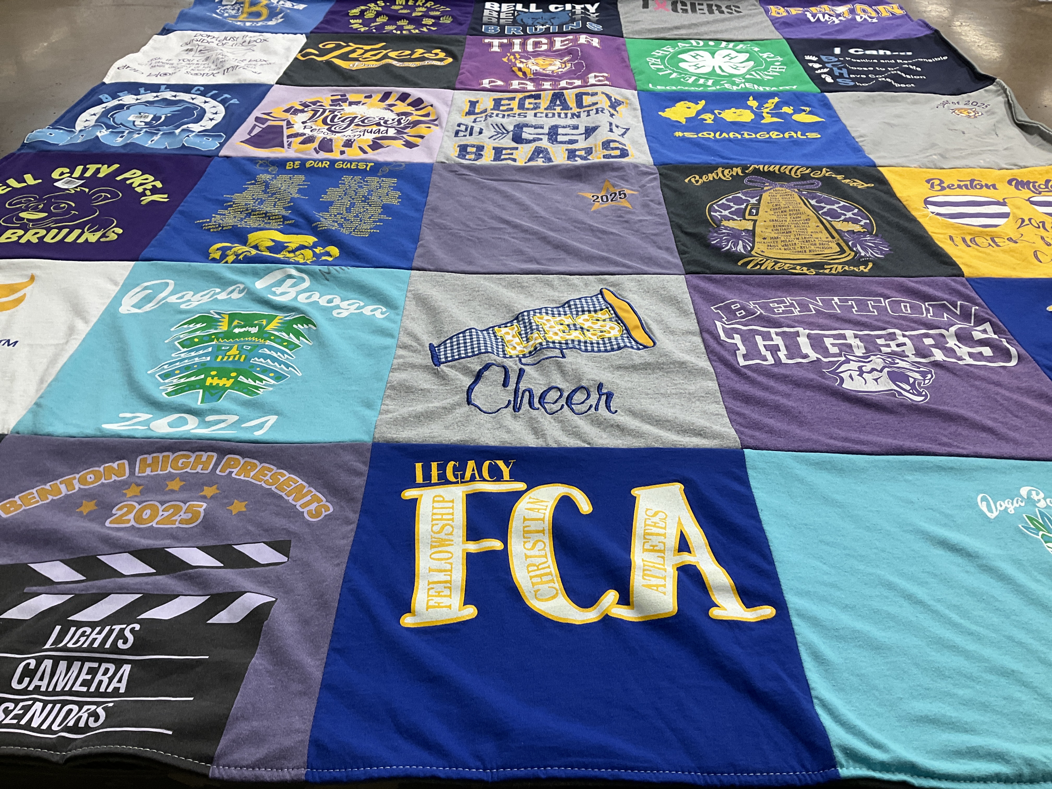 T-shirt quilt featuring benton tigers by LEAH from LA
