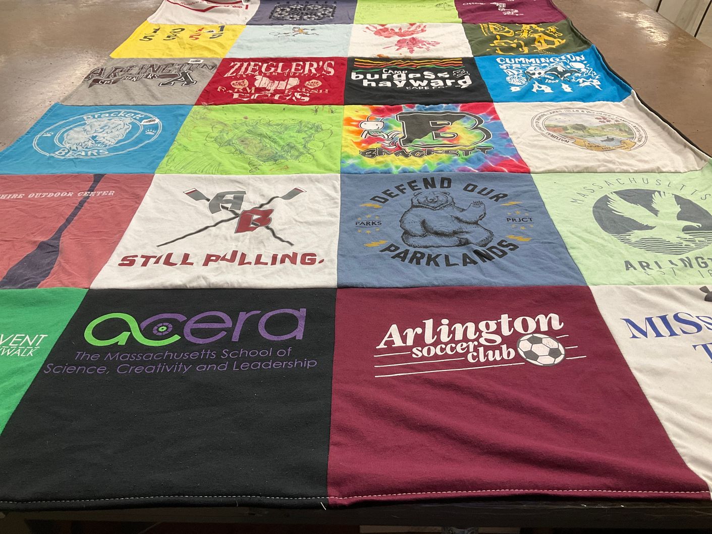 T-shirt quilt featuring arlington soccer club by Margi from MA