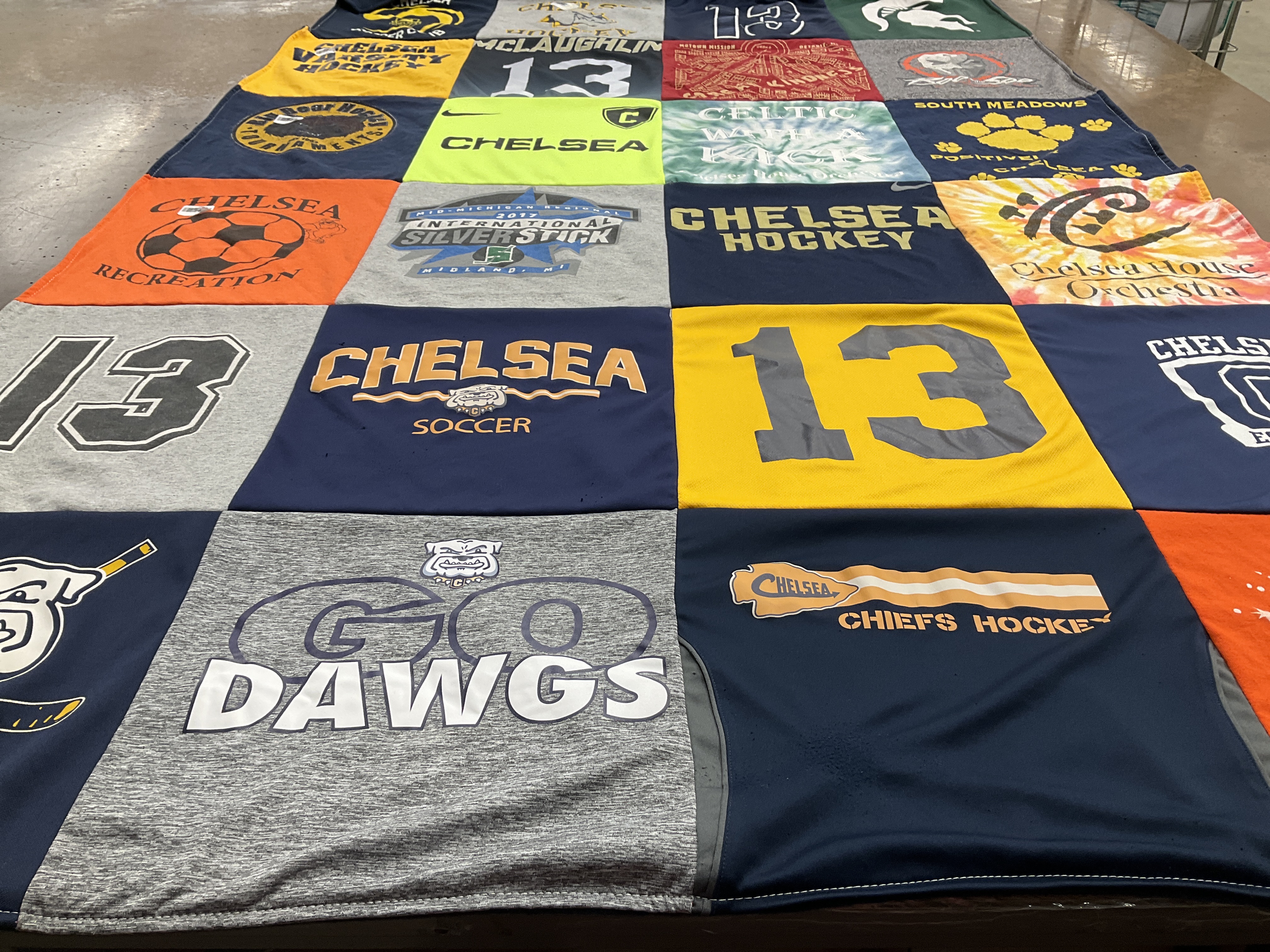 T-shirt quilt featuring chelsea chiefs hockey, chelsea soccer team by Shane from MI