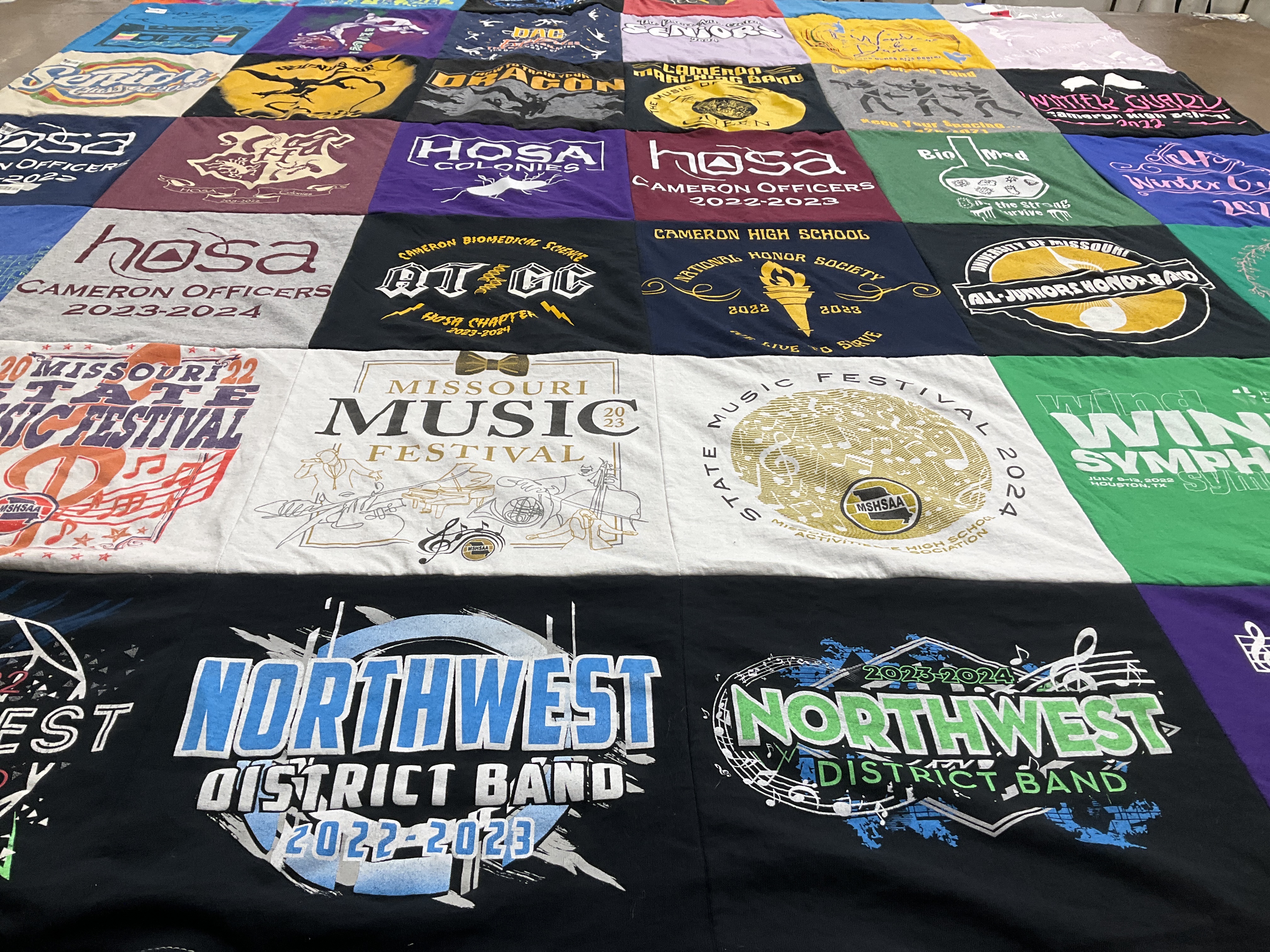 T-shirt quilt featuring northwest district band by Emilie from MO