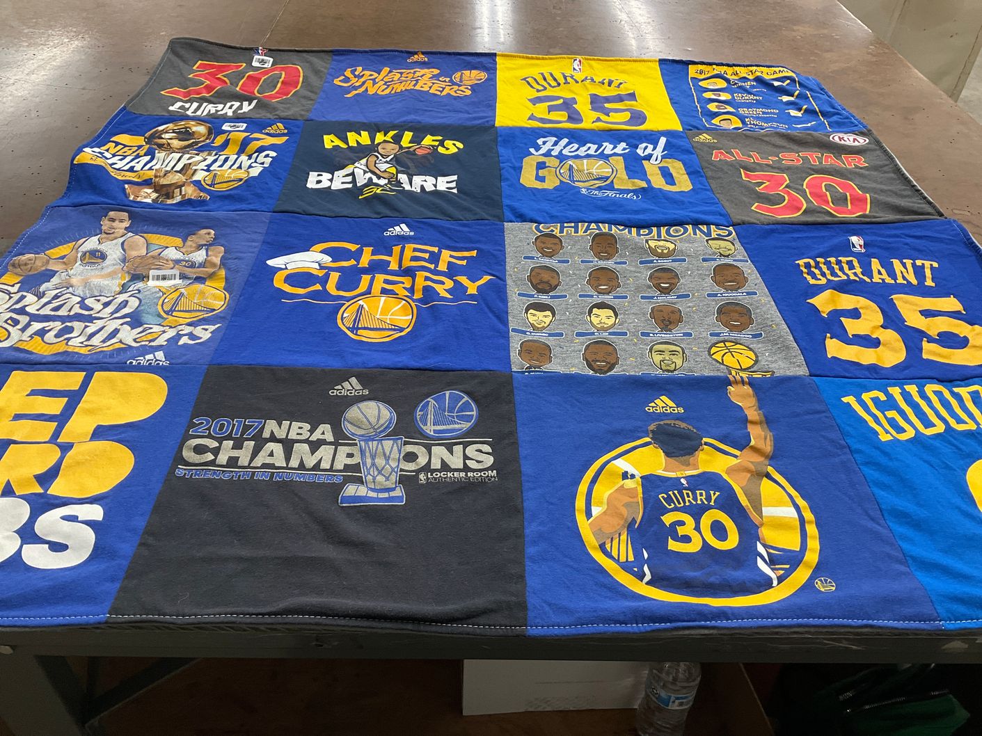 T-shirt quilt featuring golden state warriors by Wendy from CA