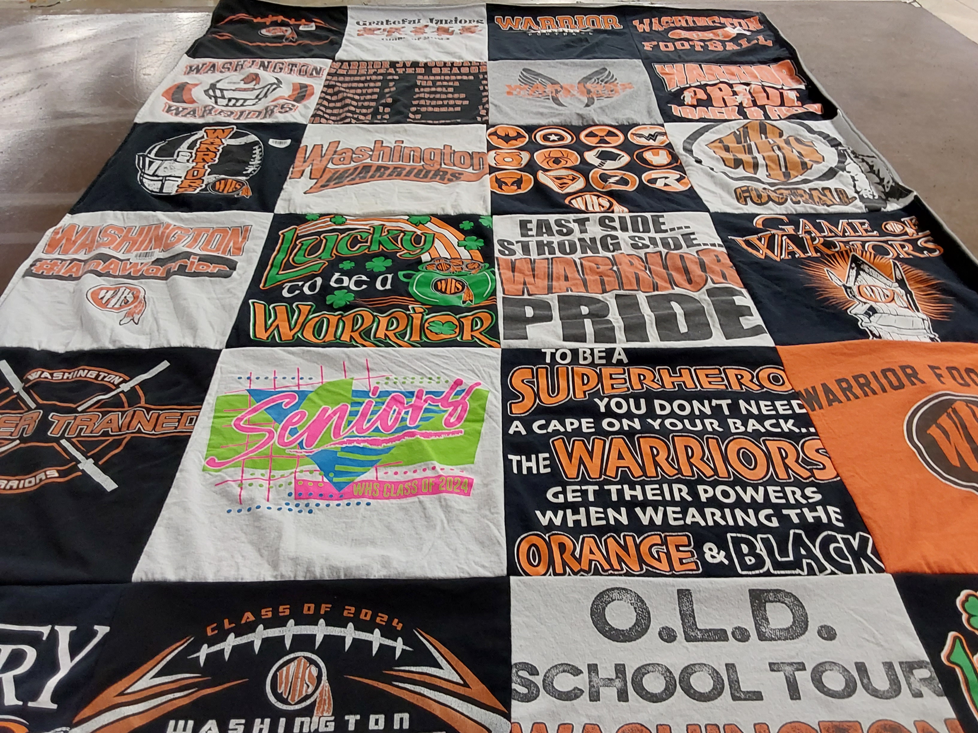 T-shirt quilt featuring washington warriors by Sarah from SD
