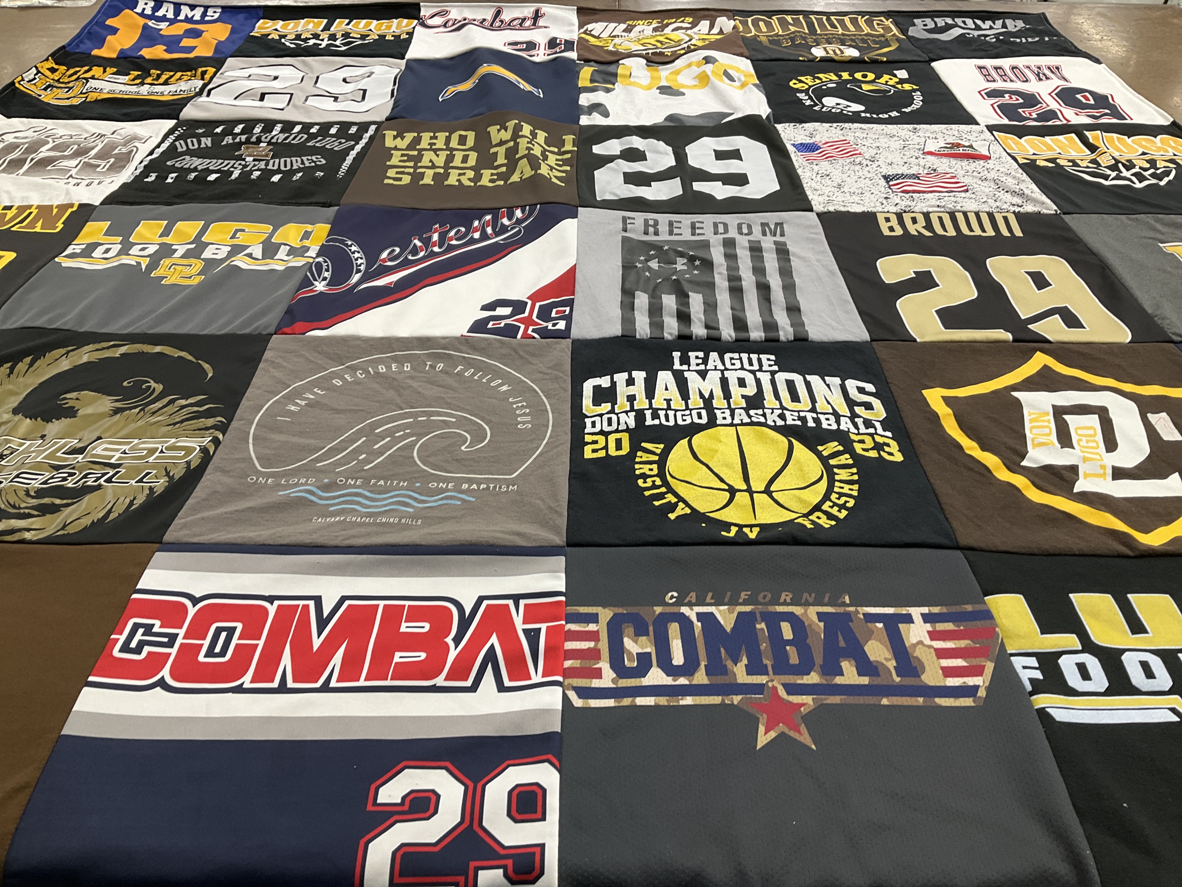 T-shirt quilt featuring don lugo basketball, don lugo football by Jennifer from CA