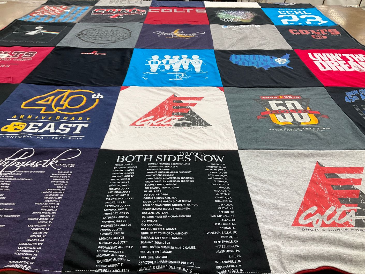 T-shirt quilt with marching band, music themes by Nick from IL