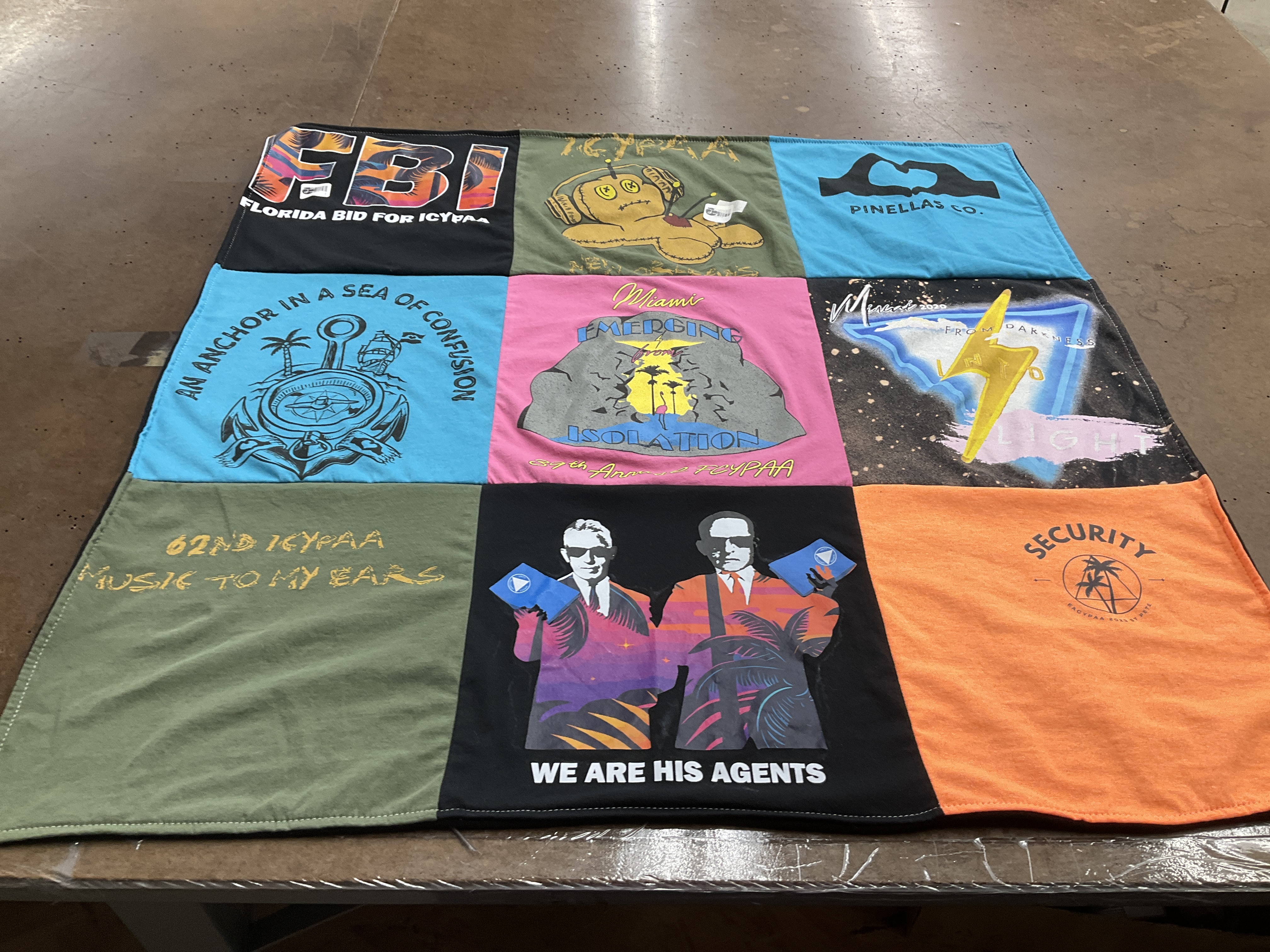 T-shirt quilt with icebreaker, music themes by Taylor from FL