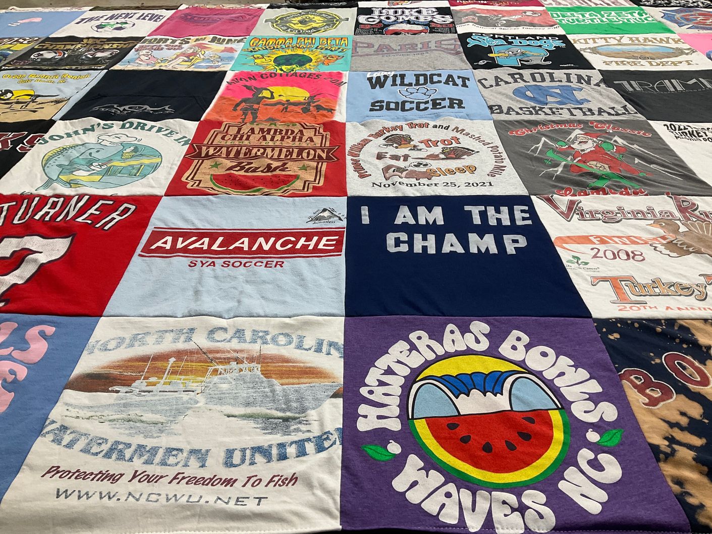 T-shirt quilt from wildcat soccer, carolina basketball by Meagan from VA