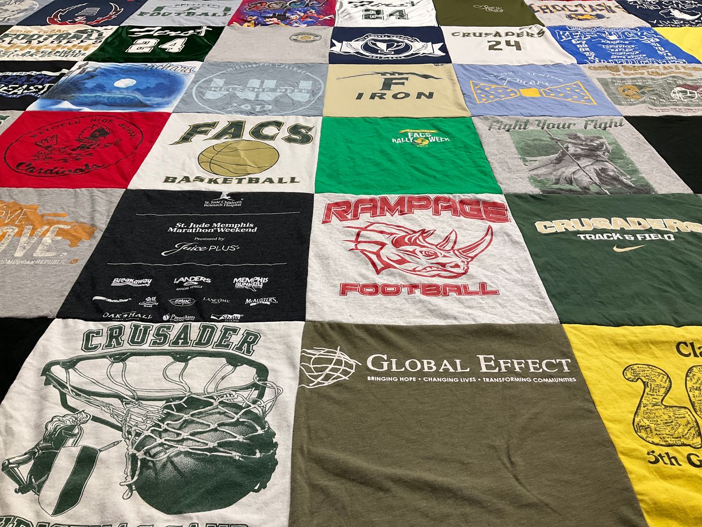 T-shirt quilt featuring crusaders, rampage by Sheryl from AL