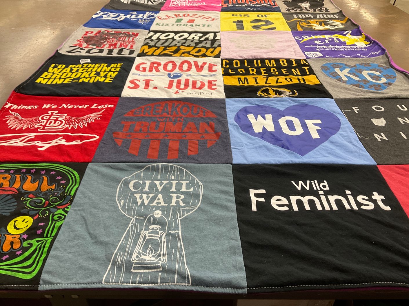 T-shirt quilt from university of missouri columbia, truman state university by Shelby from MT