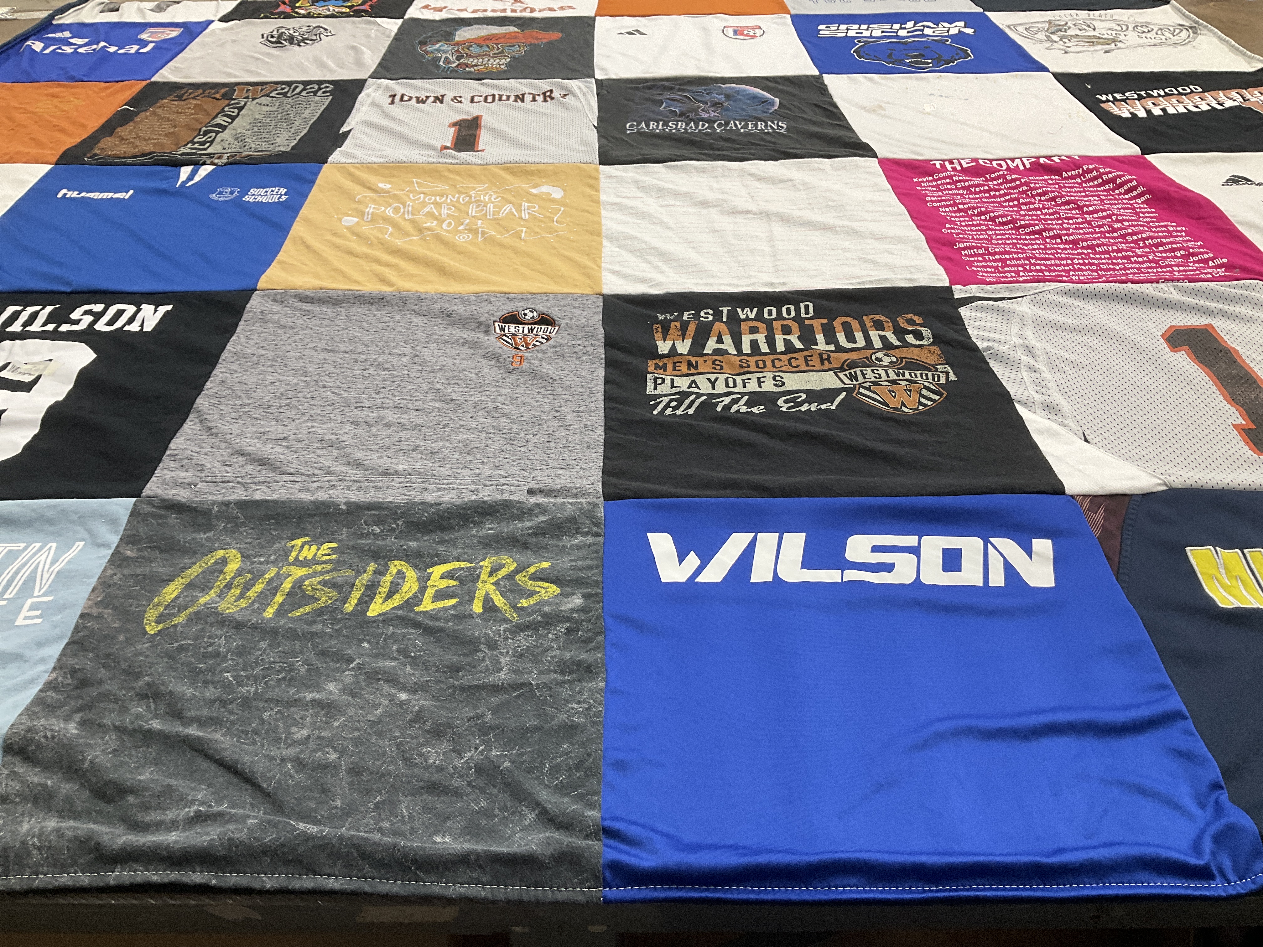 T-shirt quilt featuring westwood warriors by Theresa from TX