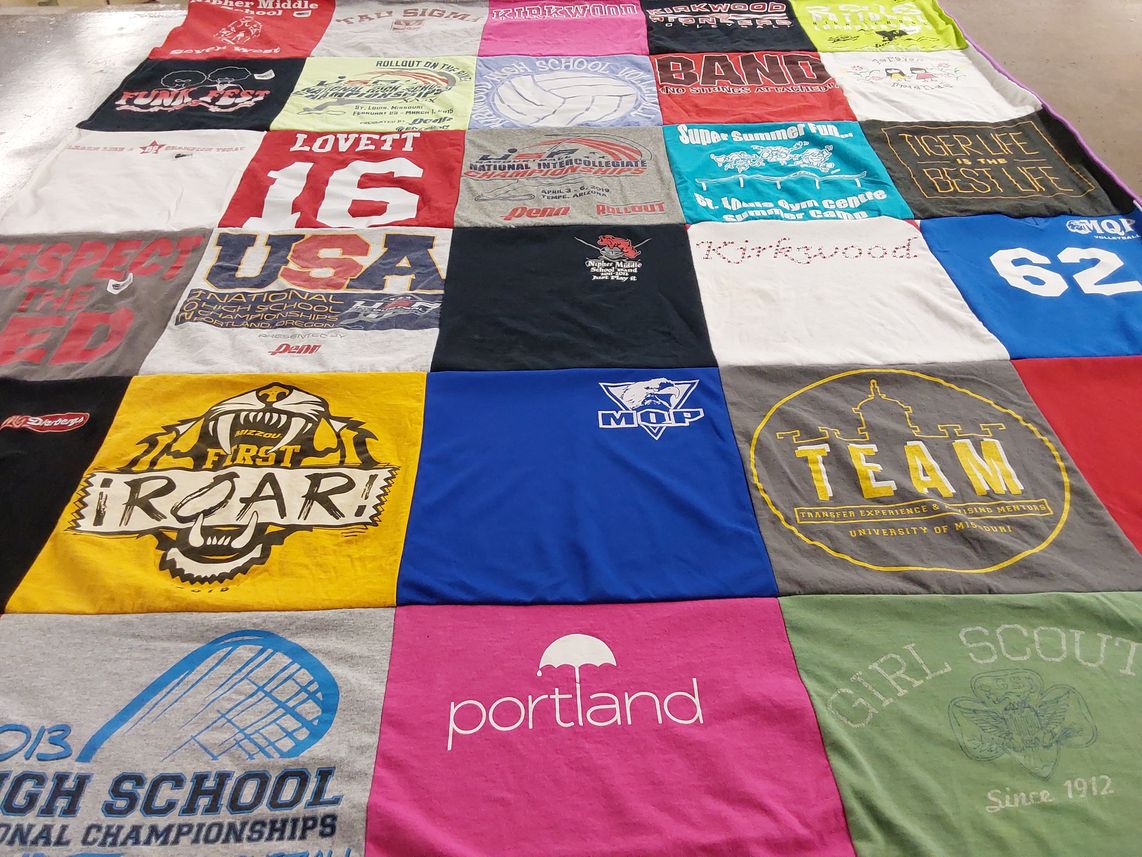 T-shirt quilt from university of missouri by Liz from MO
