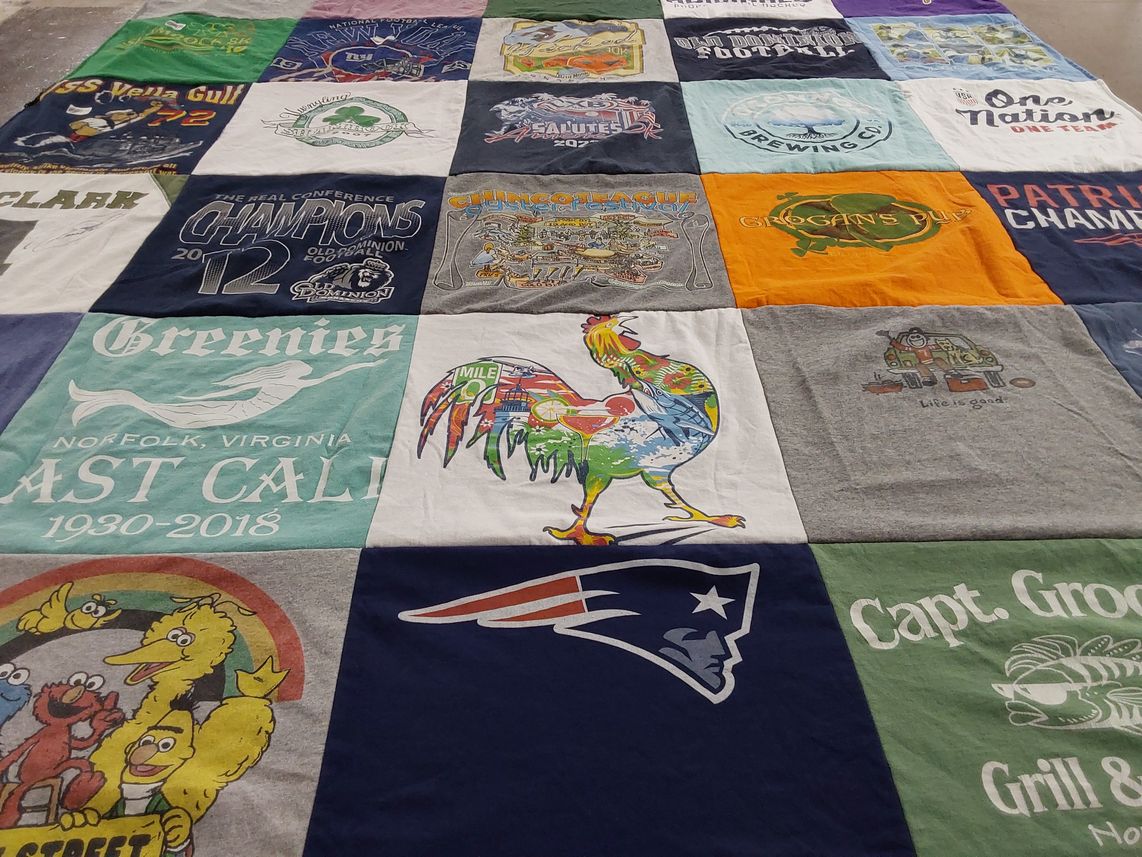 T-shirt quilt featuring new england patriots by Mary from VA