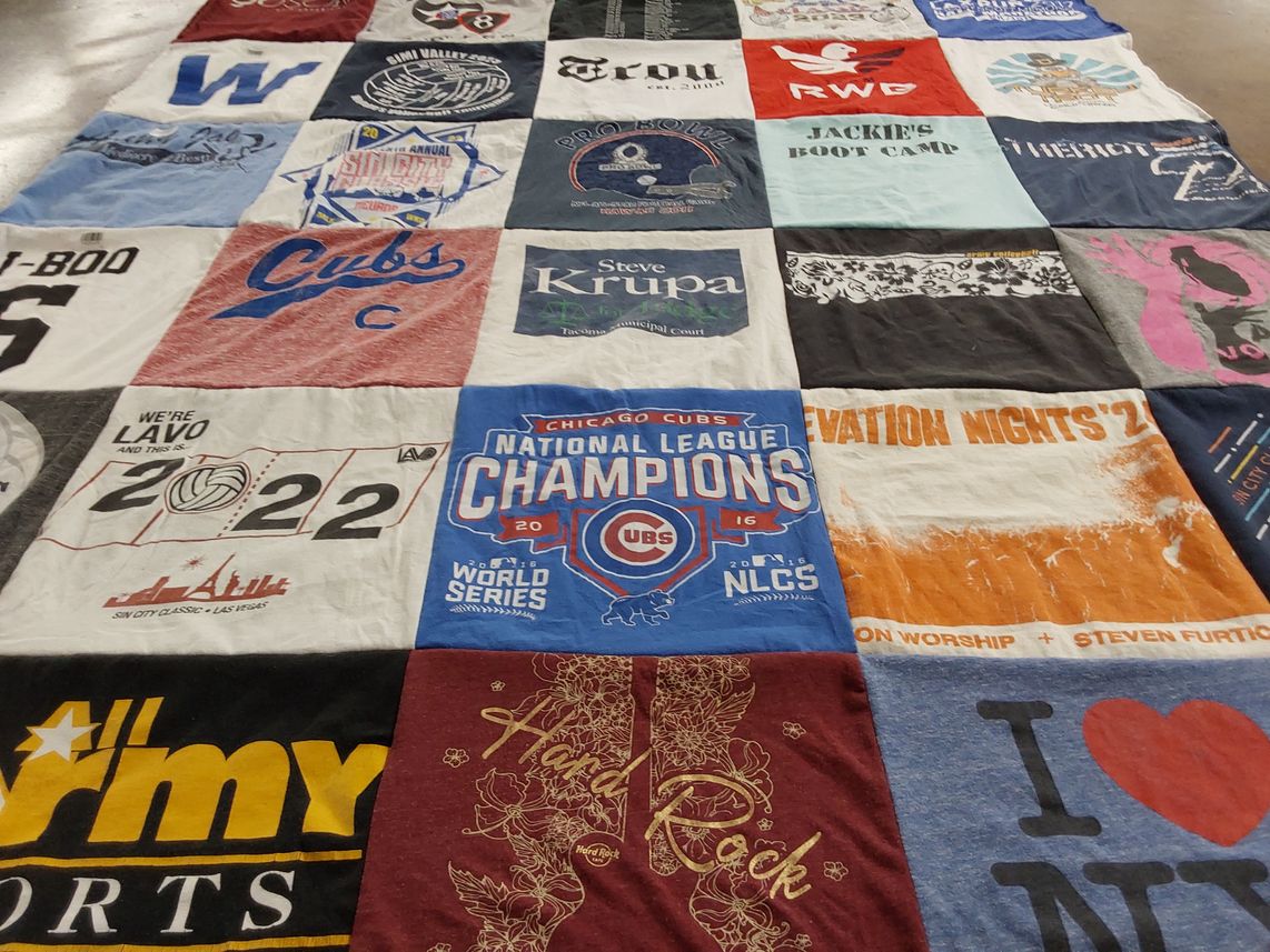 T-shirt quilt featuring chicago cubs by Jennifer from VA