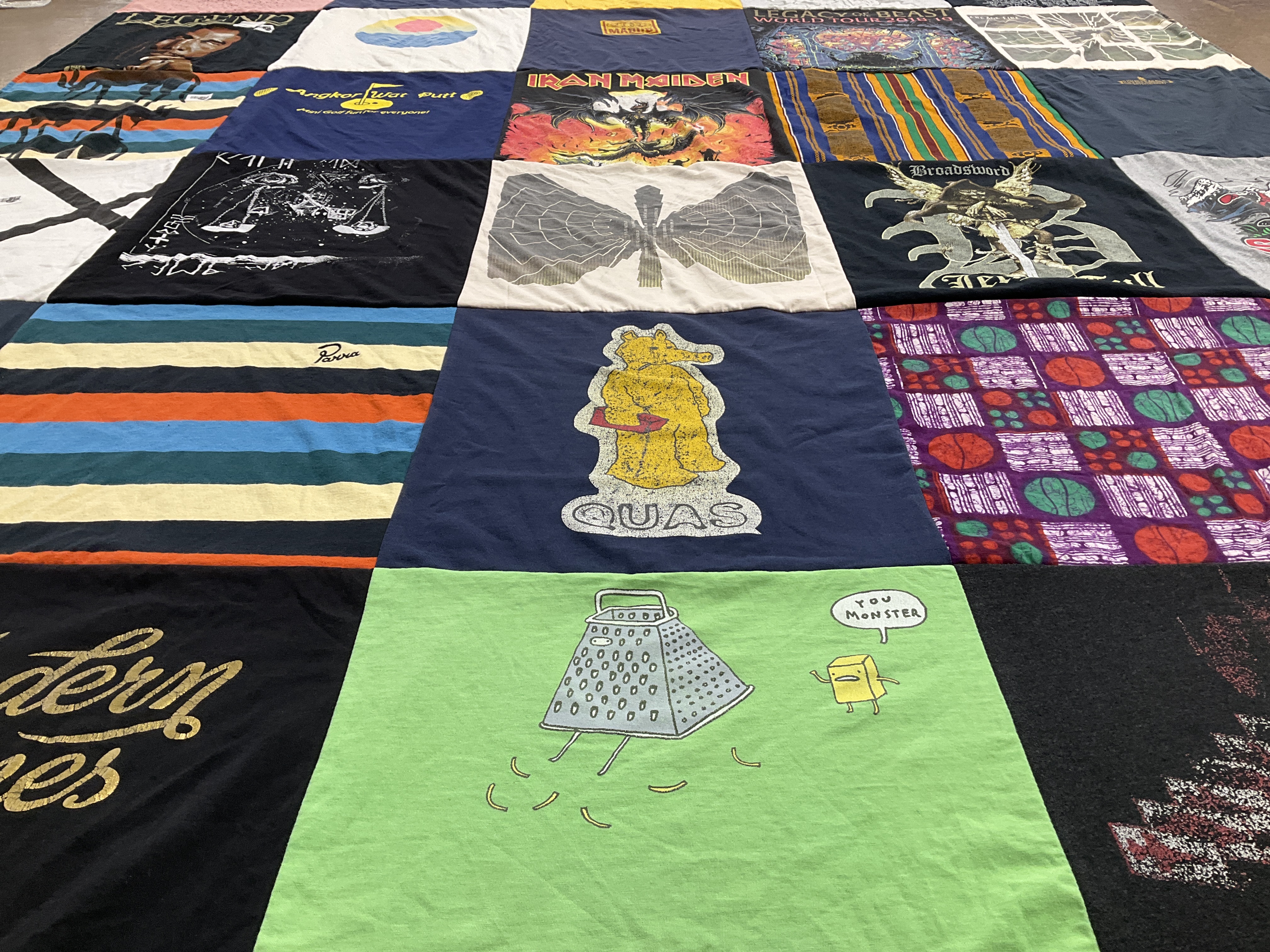 T-shirt quilt with music, art themes by Eric from NY