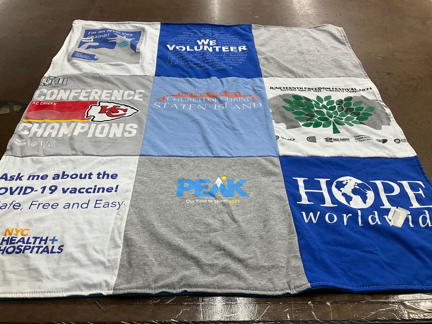T-shirt quilt featuring kansas city chiefs by Anita from NY