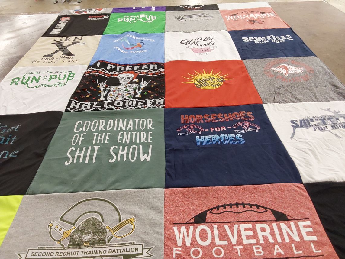 T-shirt quilt featuring wolverine football by lindsey from MT