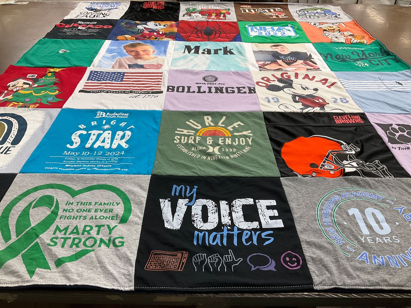 T-shirt quilt featuring cleveland browns by Jennifer from OH
