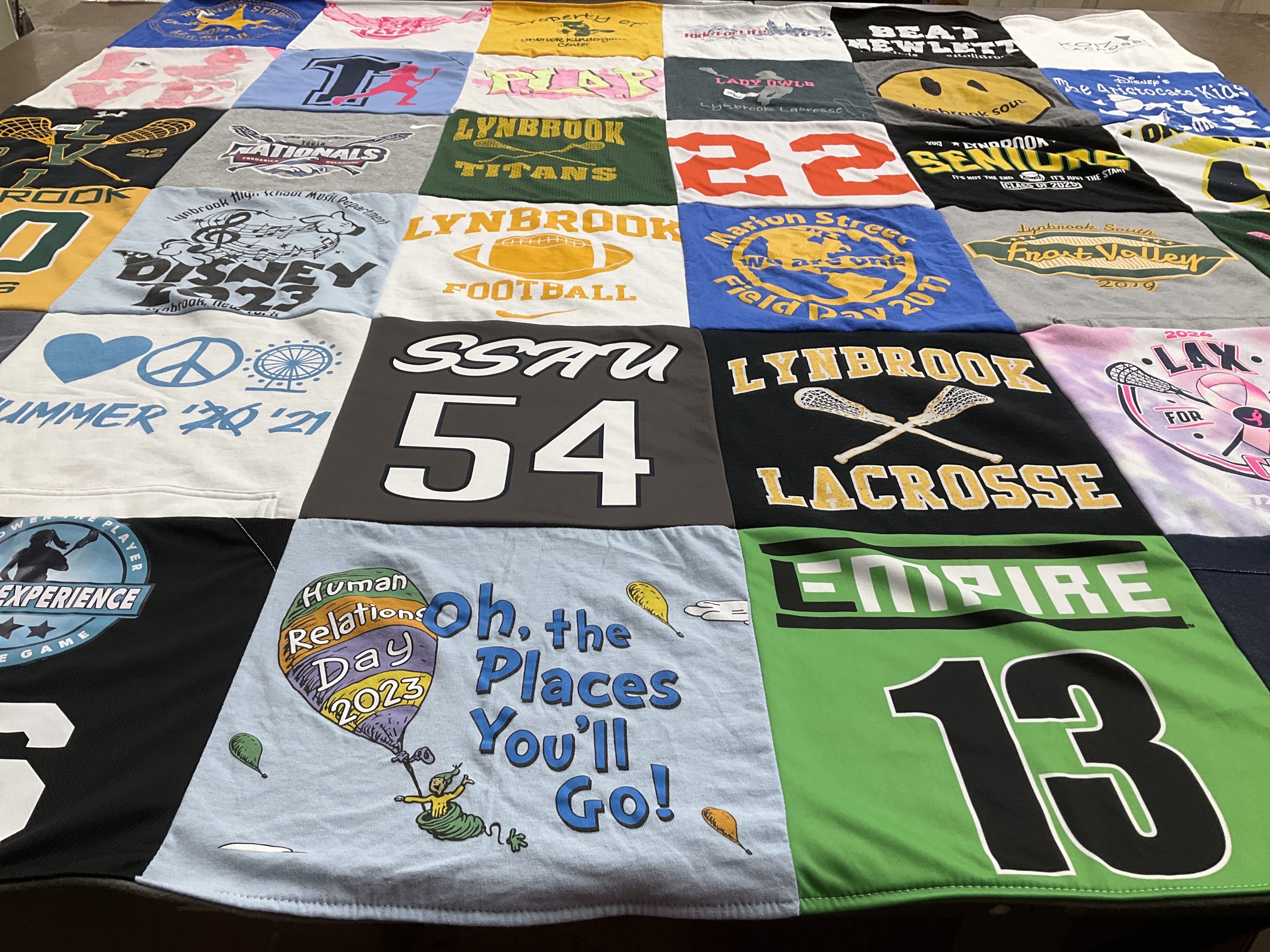 T-shirt quilt featuring lynbrook lacrosse by Maria from NY