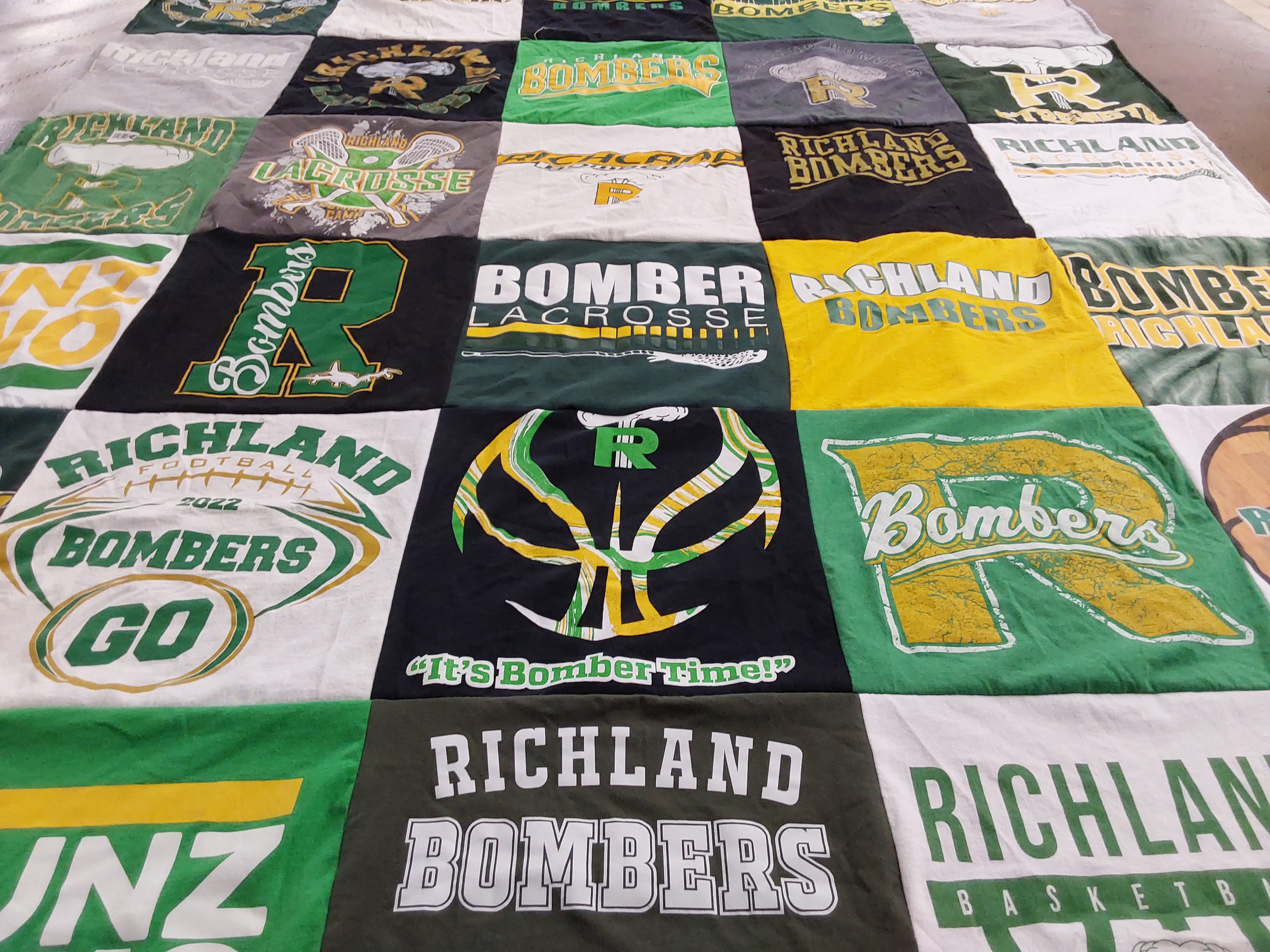 T-shirt quilt featuring richland bombers by Kim from WA